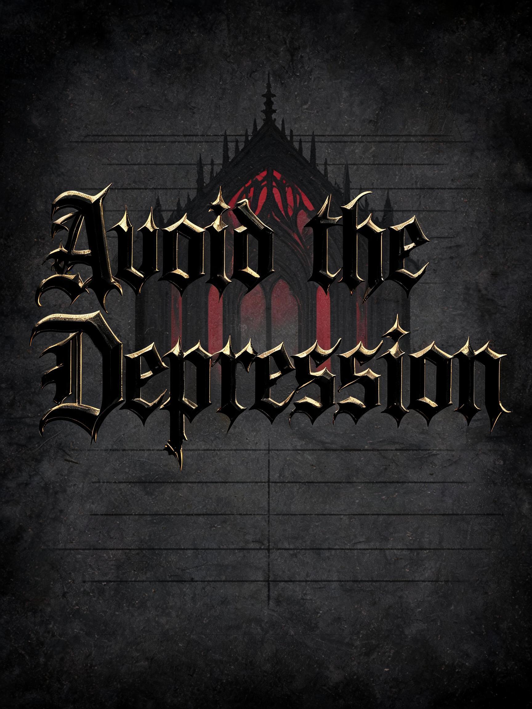 "Avoid the Depression" — Gothic Font | AI Text Effect Generator