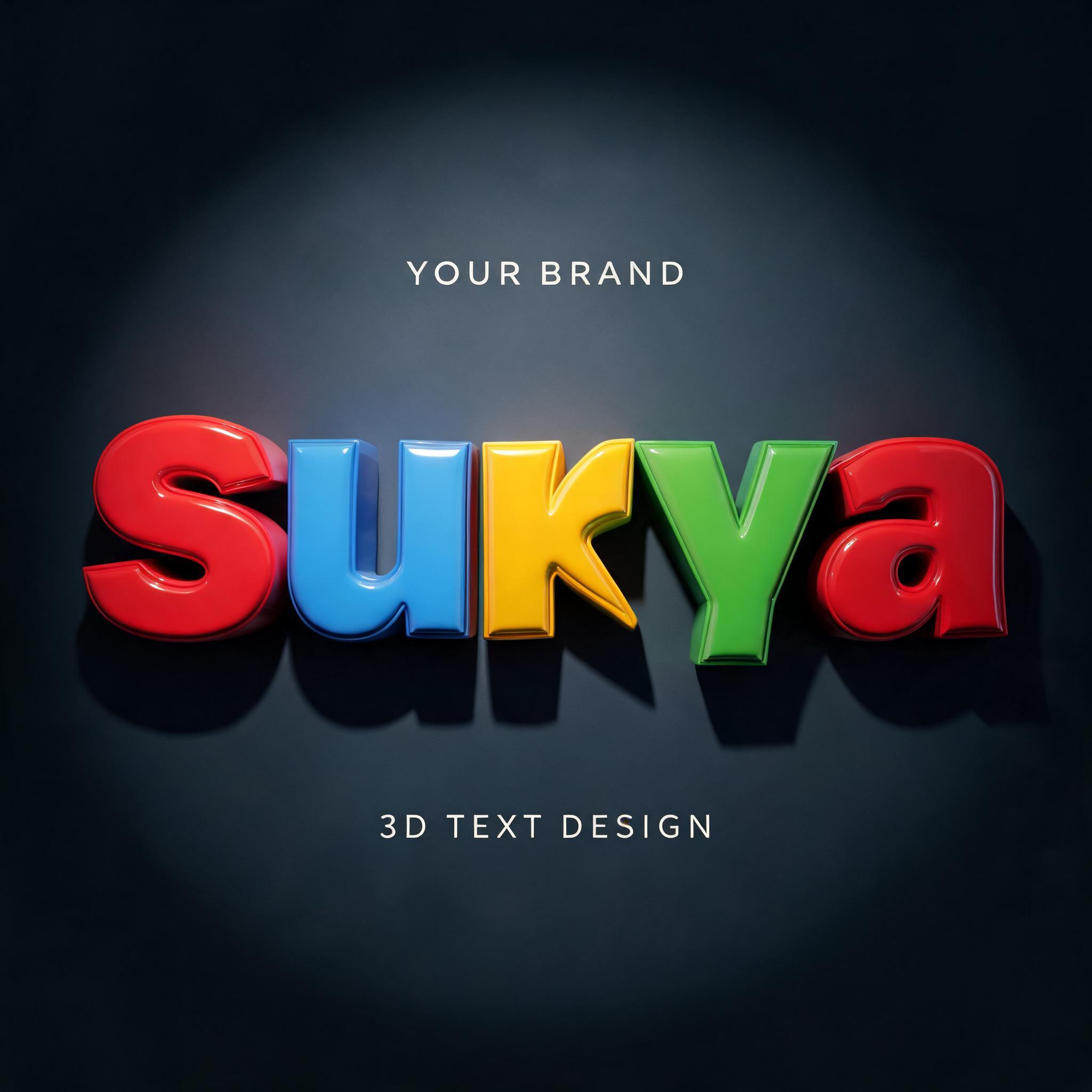 "surya" — 3d Bold | AI Text Effect Generator