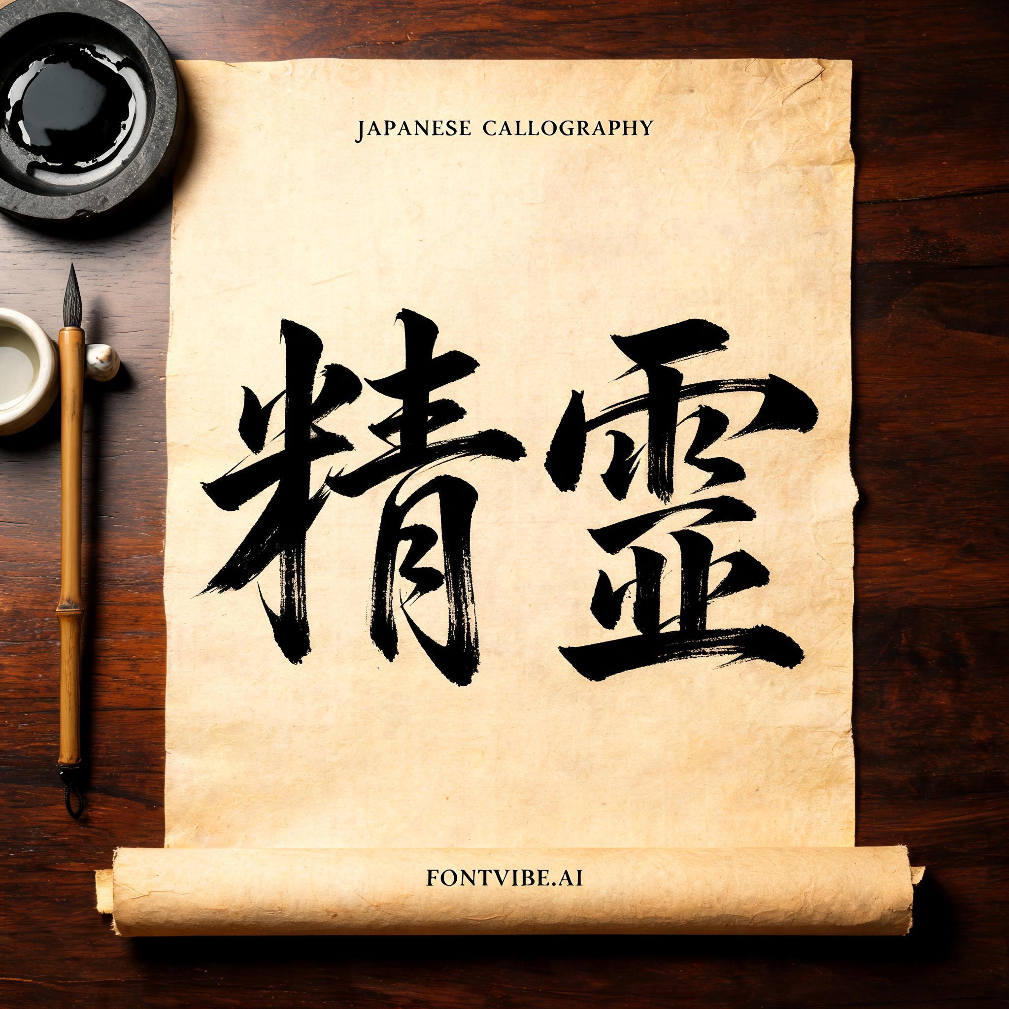 "精霊" — Brush Japanese Ink | AI Text Effect Generator