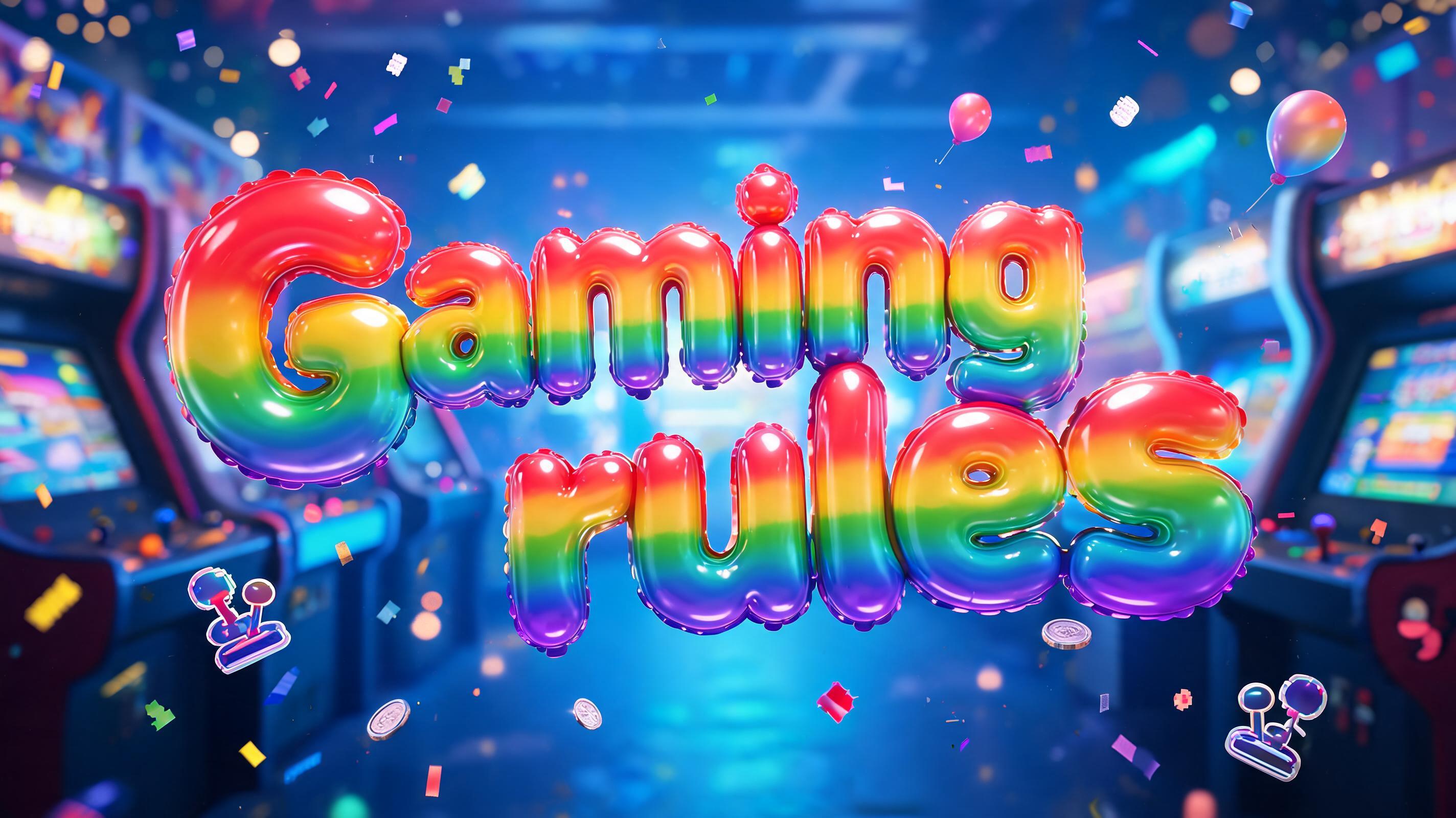 "Gaming rules" — Rainbow | AI Text Effect Generator