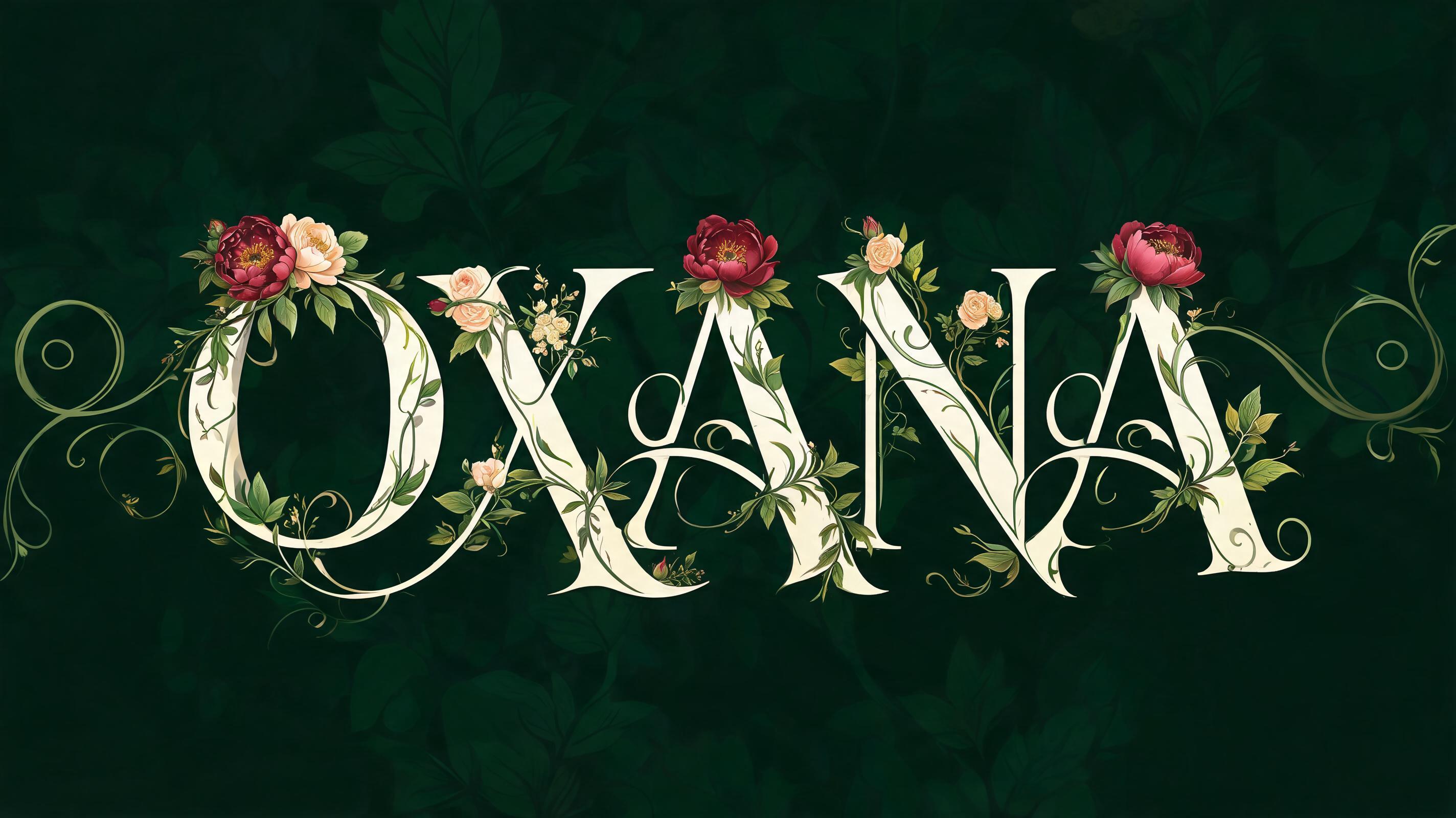 "OXANA" — Floral | AI Text Effect Generator