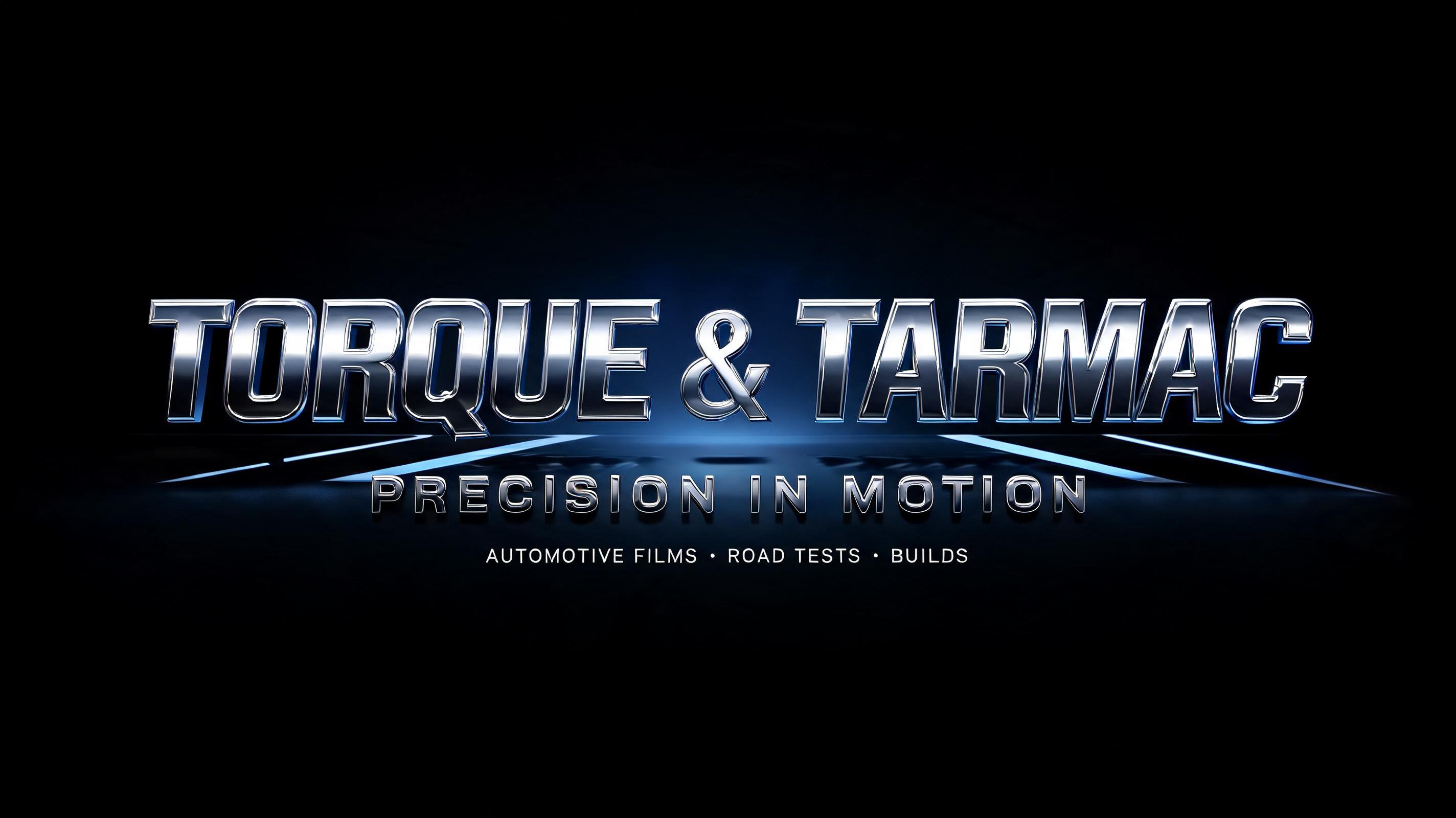 "TORQUE & TARMAC
PRECISION IN MOTION
AUTOMOTIVE FILMS · ROAD TESTS · BUILDS" — Chrome Metal 3d | AI Text Effect Generator