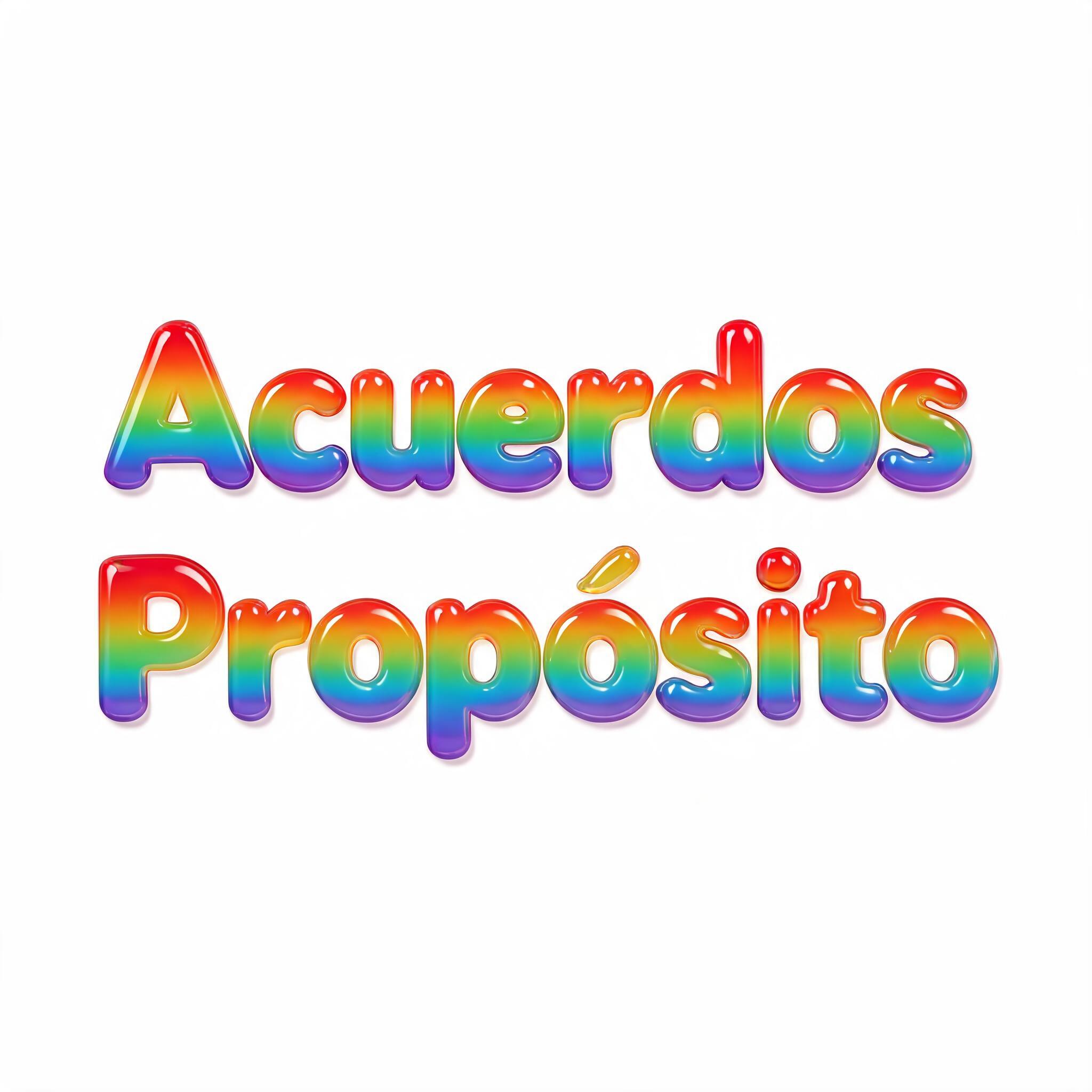 "Acuerdos
Propósito" — Rainbow | AI Text Effect Generator