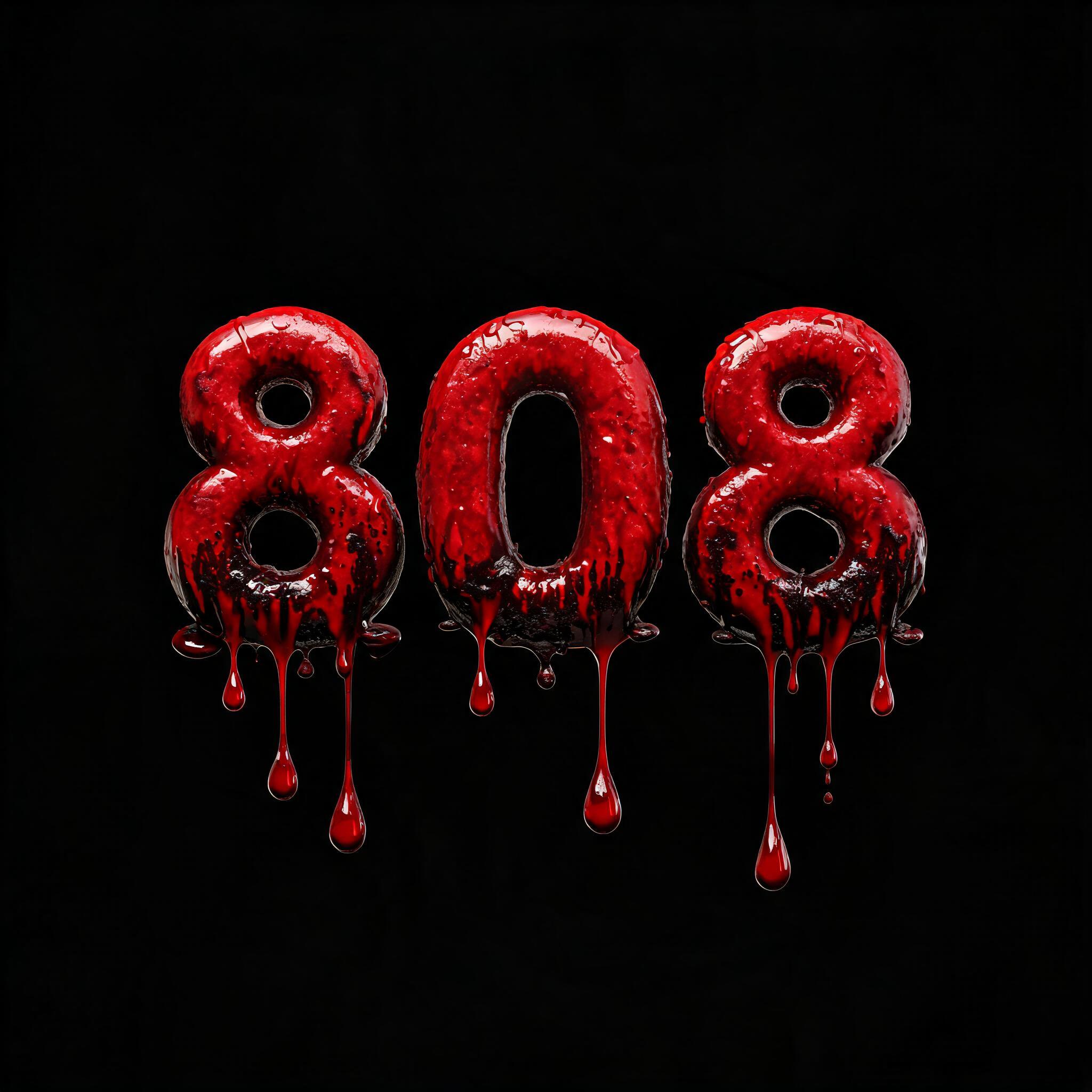 "808" — Drip Font Blood | AI Text Effect Generator
