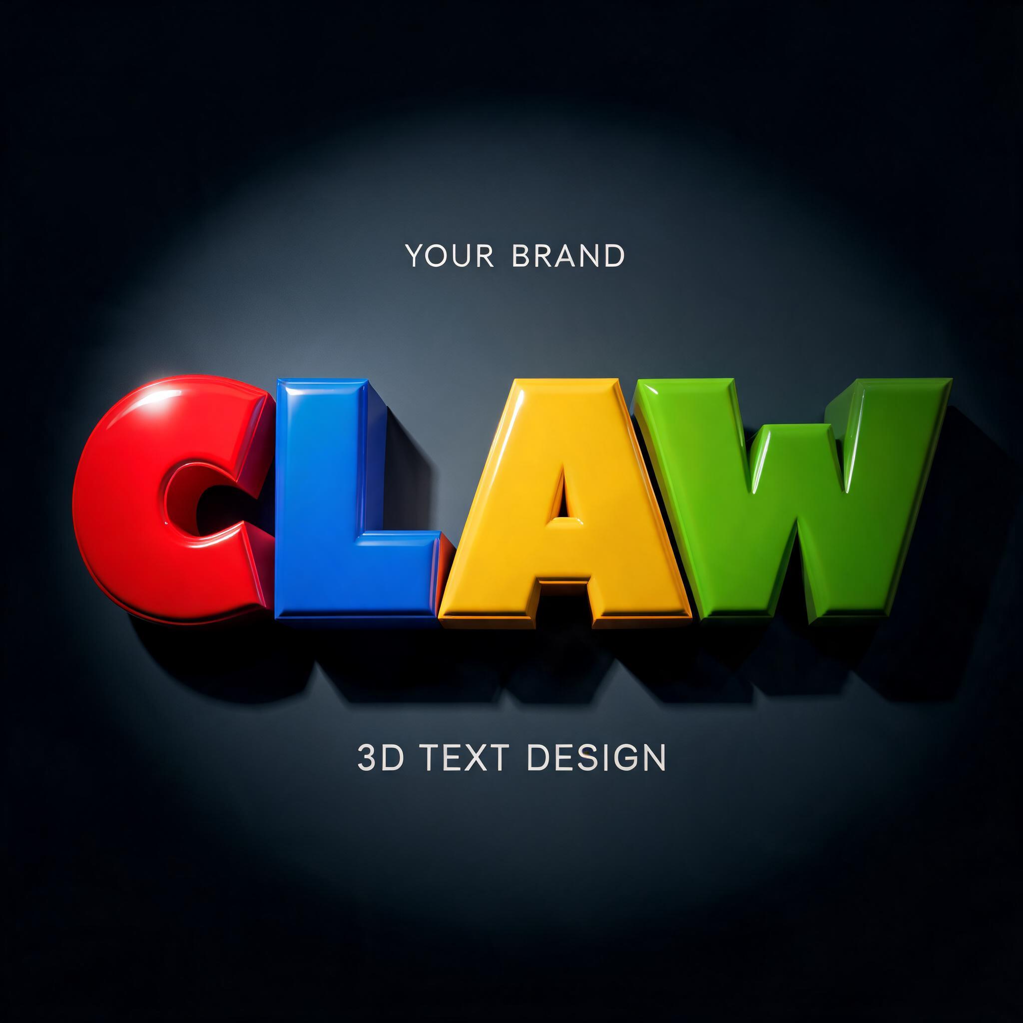 "CLAW" — 3d Bold | AI Text Effect Generator
