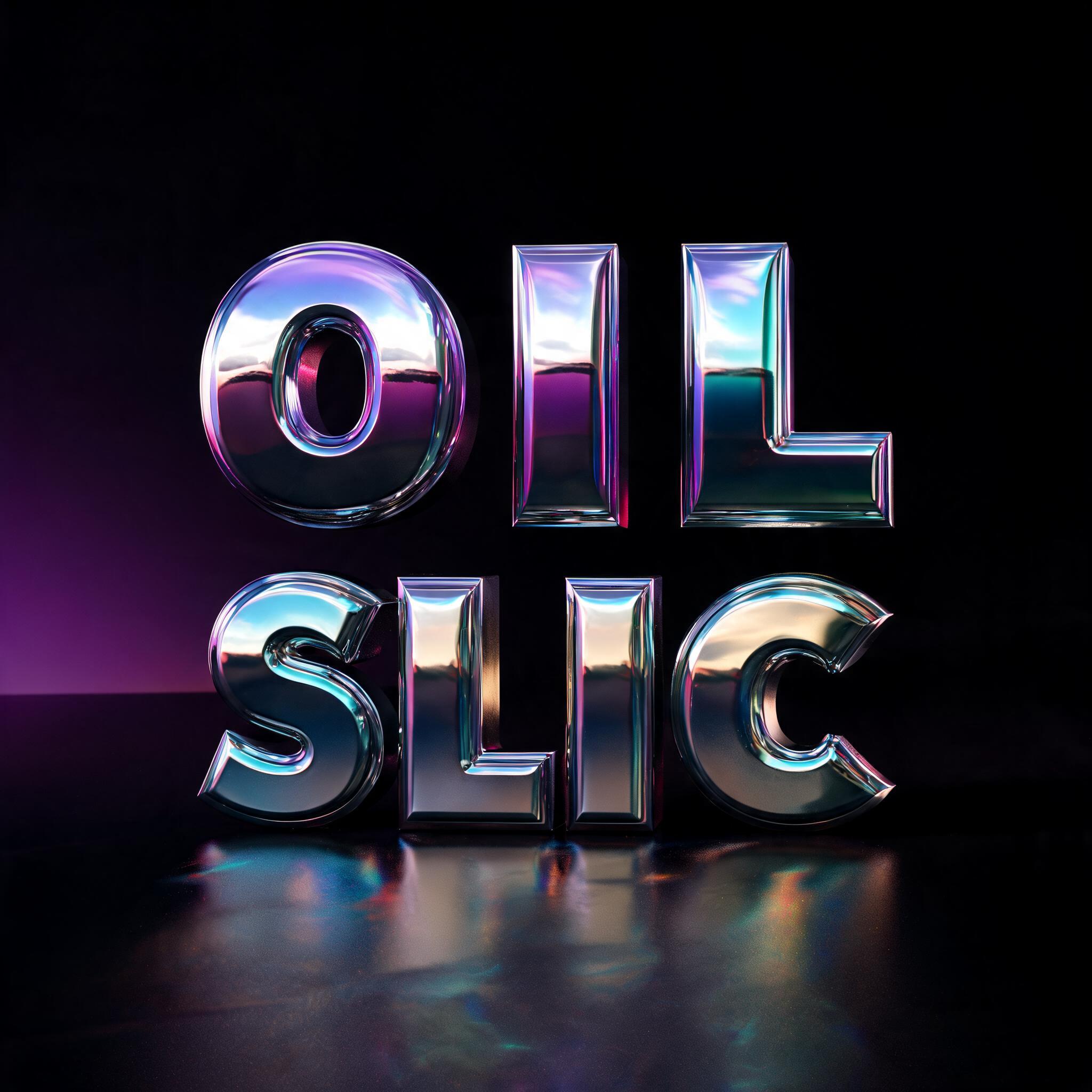 "OIL SLIC" — 3d Bold Holographic | AI Text Effect Generator