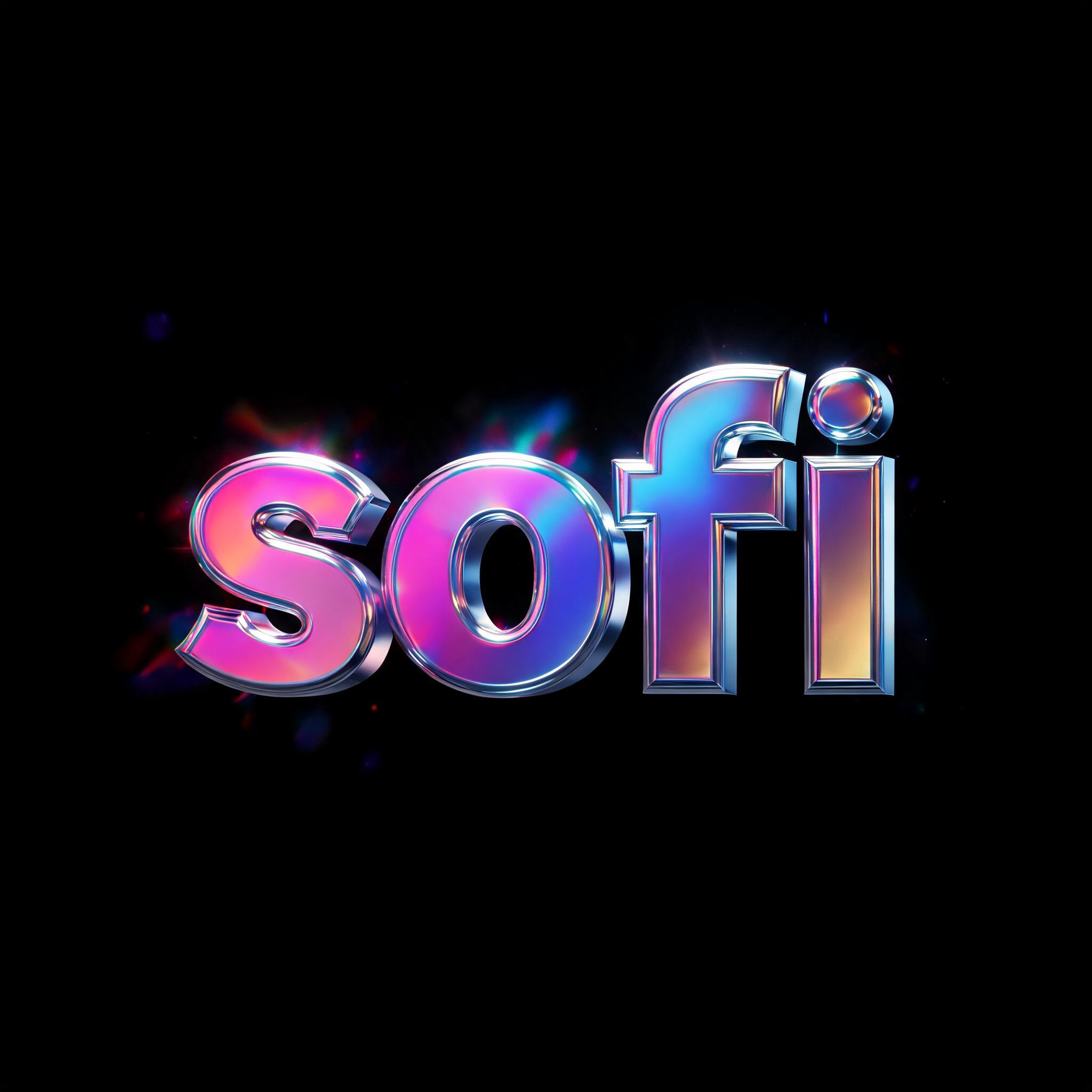 "sofi" — 3d Bold Holographic | AI Text Effect Generator