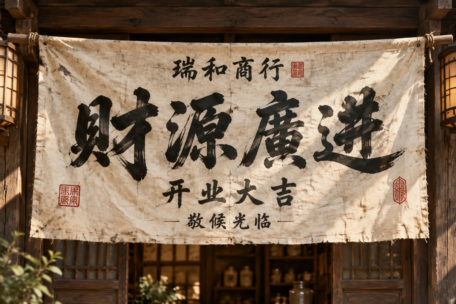 财源广进
瑞和商行
开业大吉
敬候光临