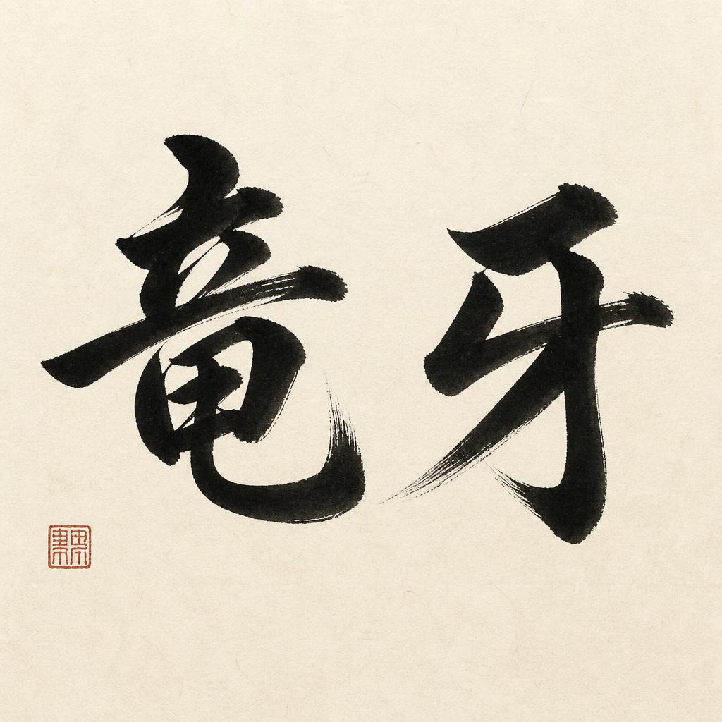 "竜牙" — Brush Japanese Ink | AI Text Effect Generator