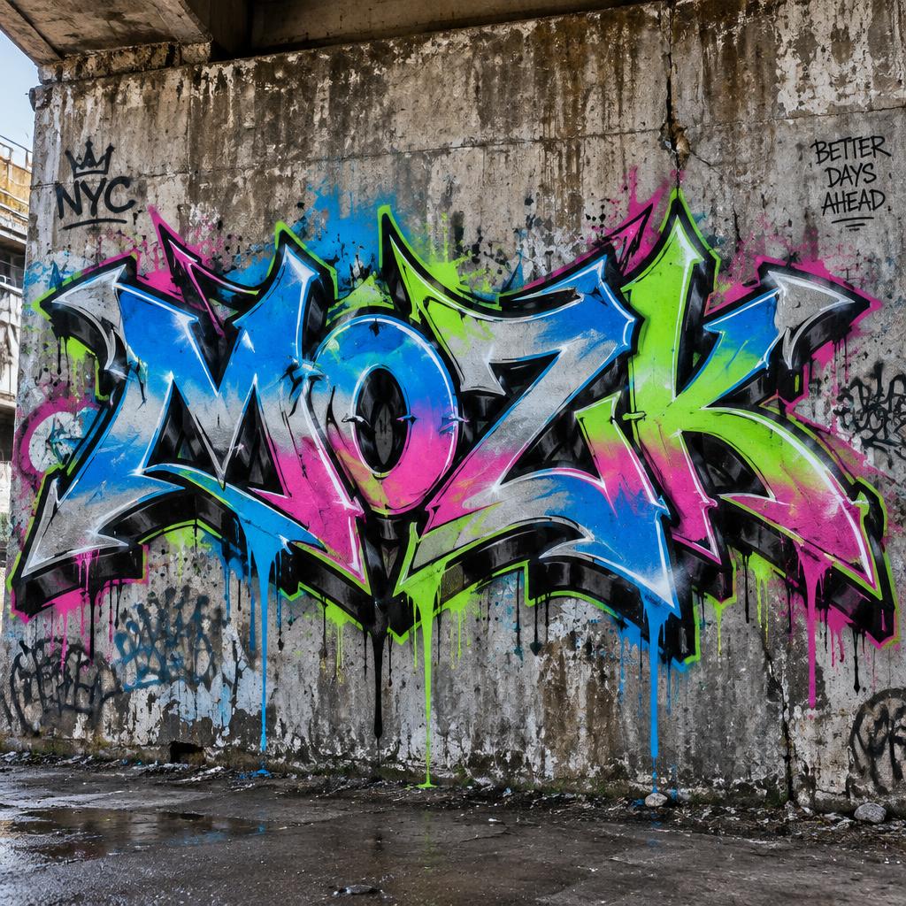 "MOZK" — Graffiti | AI Text Effect Generator