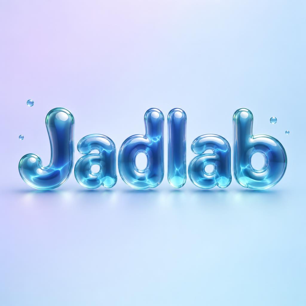 "Jadlab" — Glass Liquid | AI Text Effect Generator