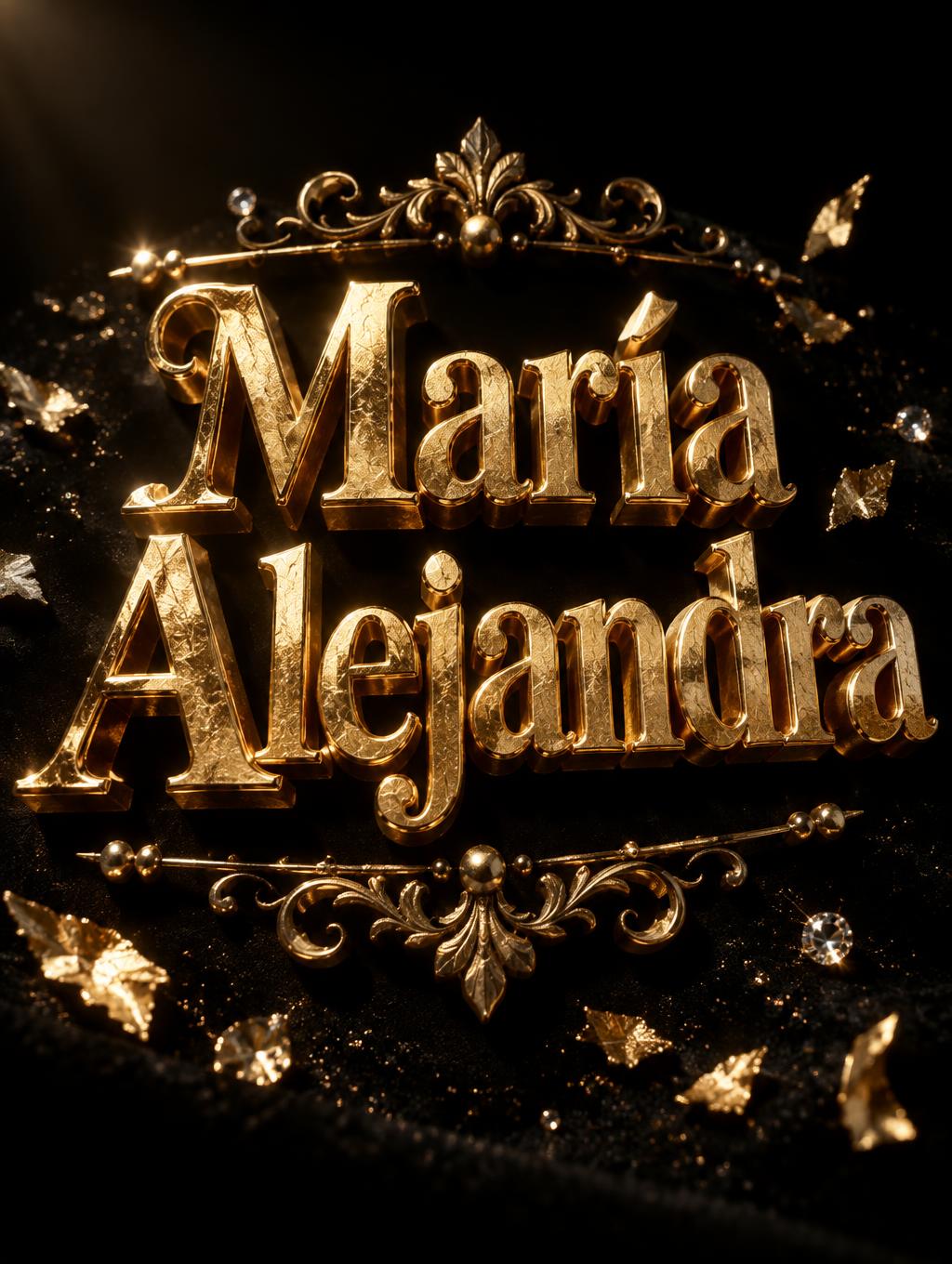 "María Alejandra" — Luxury Gold | AI Text Effect Generator