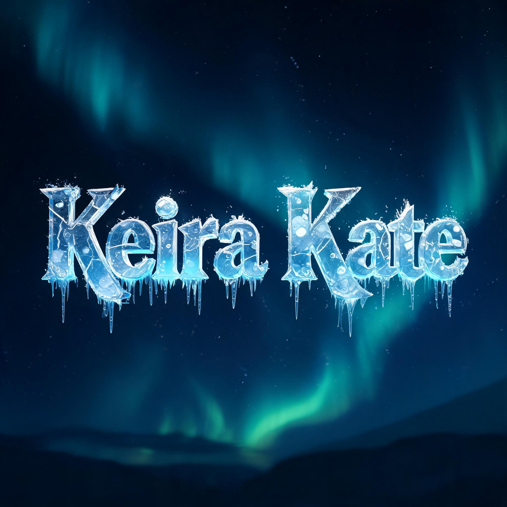 "Keira Kate" — Glass Frozen | AI Text Effect Generator