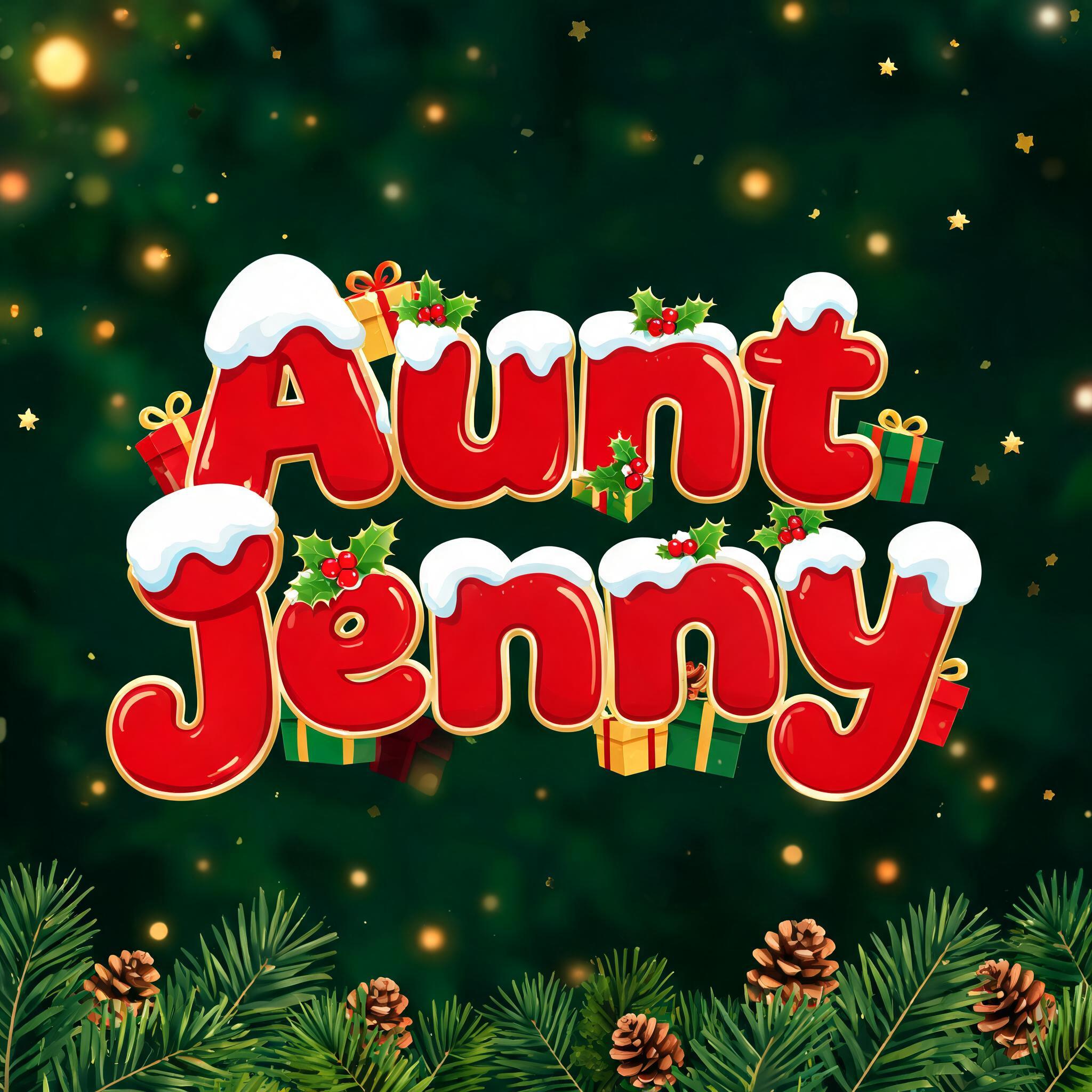 "Aunt Jenny" — Christmas | AI Text Effect Generator