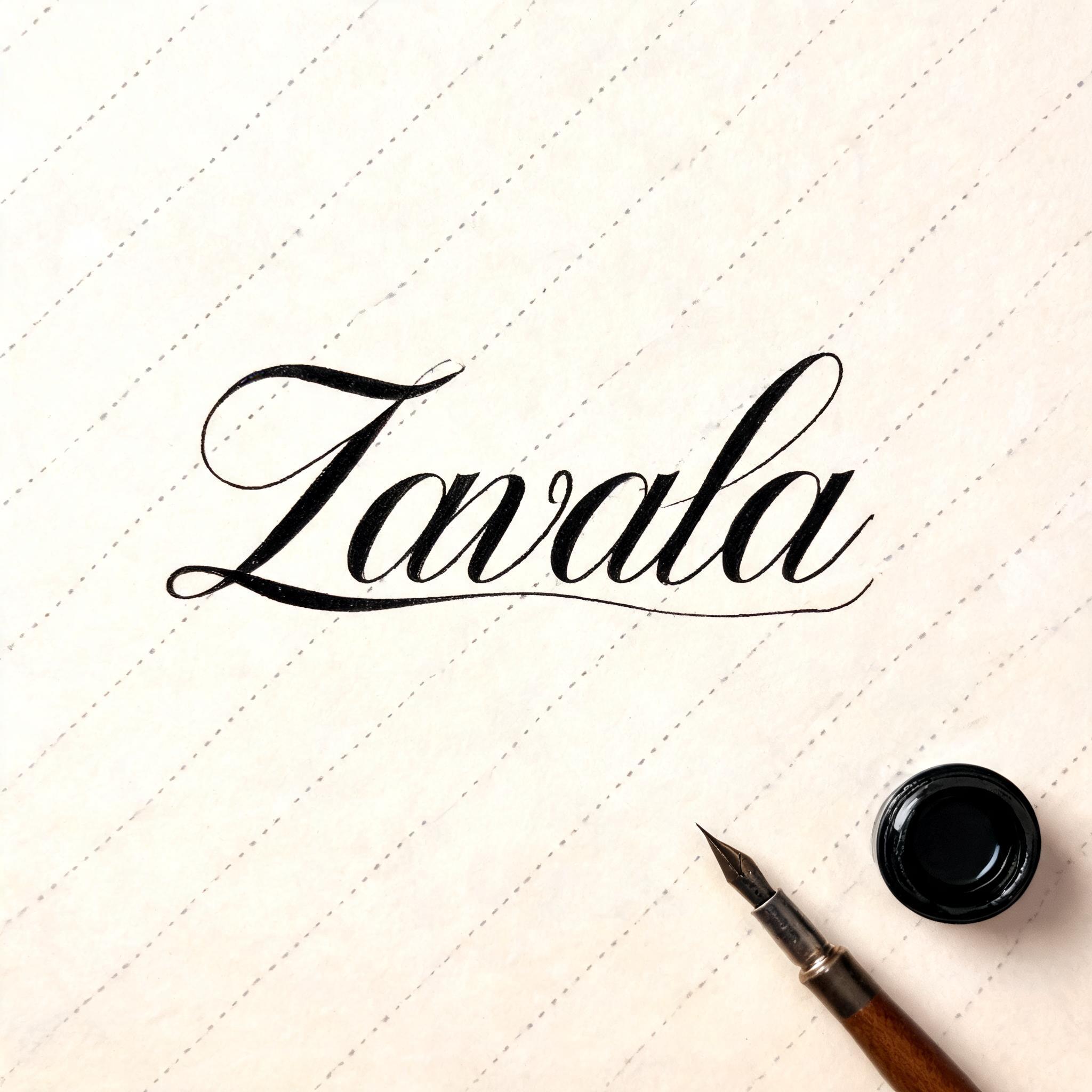 "Zavala" — Cursive Calligraphy | AI Text Effect Generator