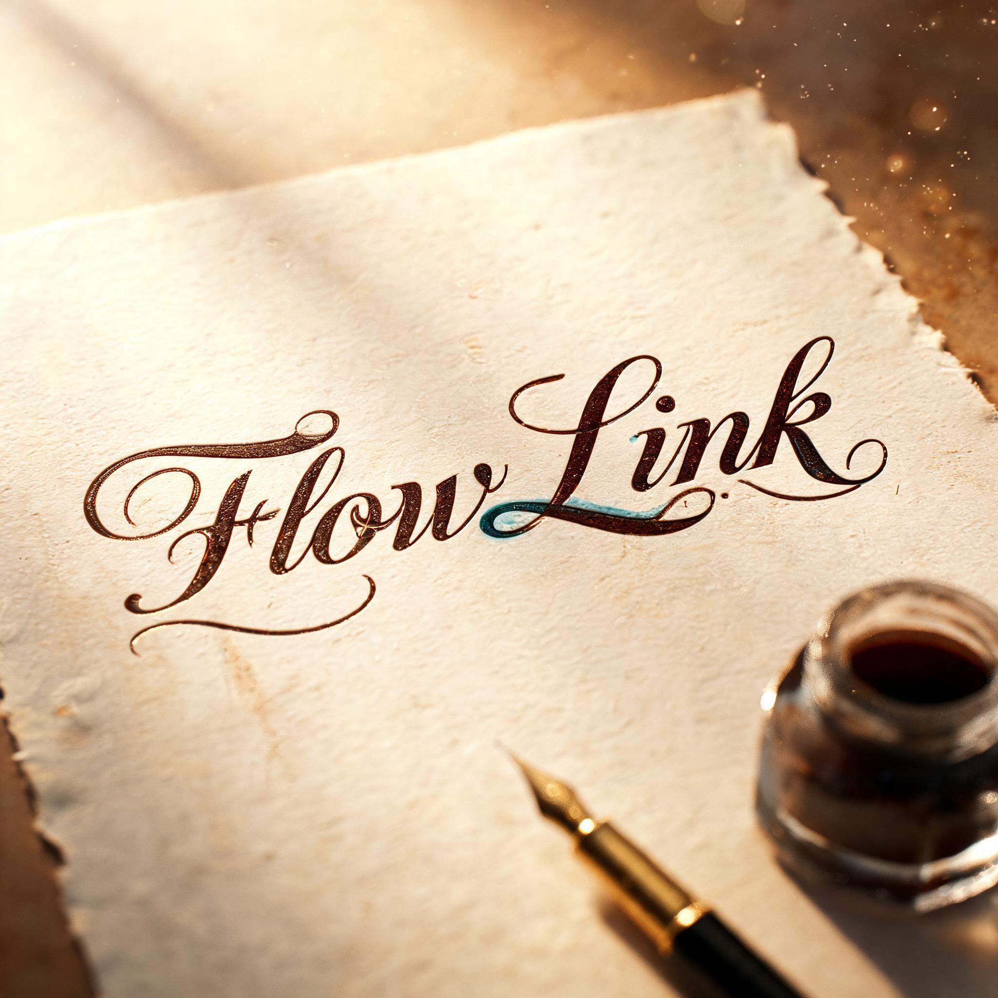 "FlowLink" — Handwritten Script | AI Text Effect Generator