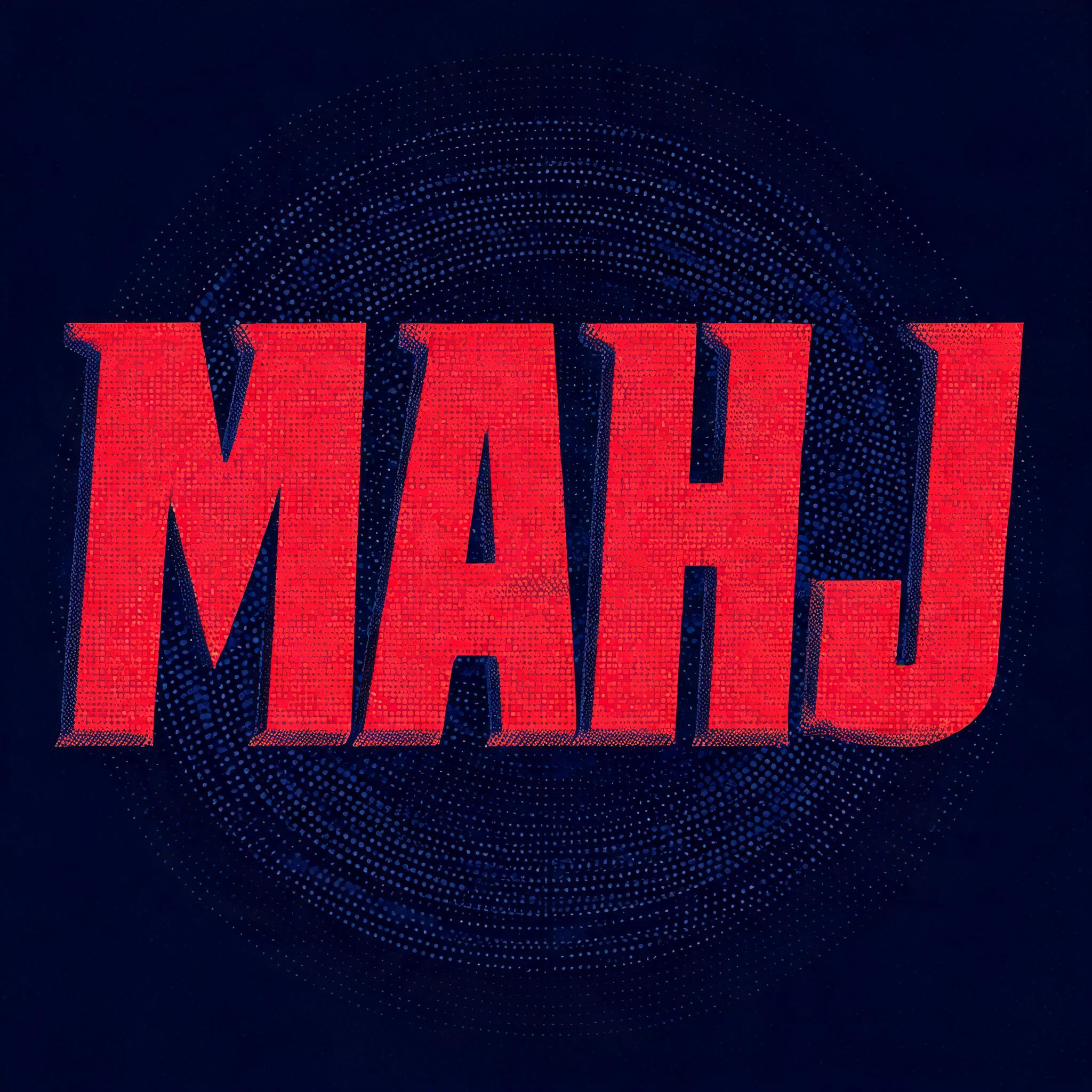 "MAHJ" — Duotone text effect