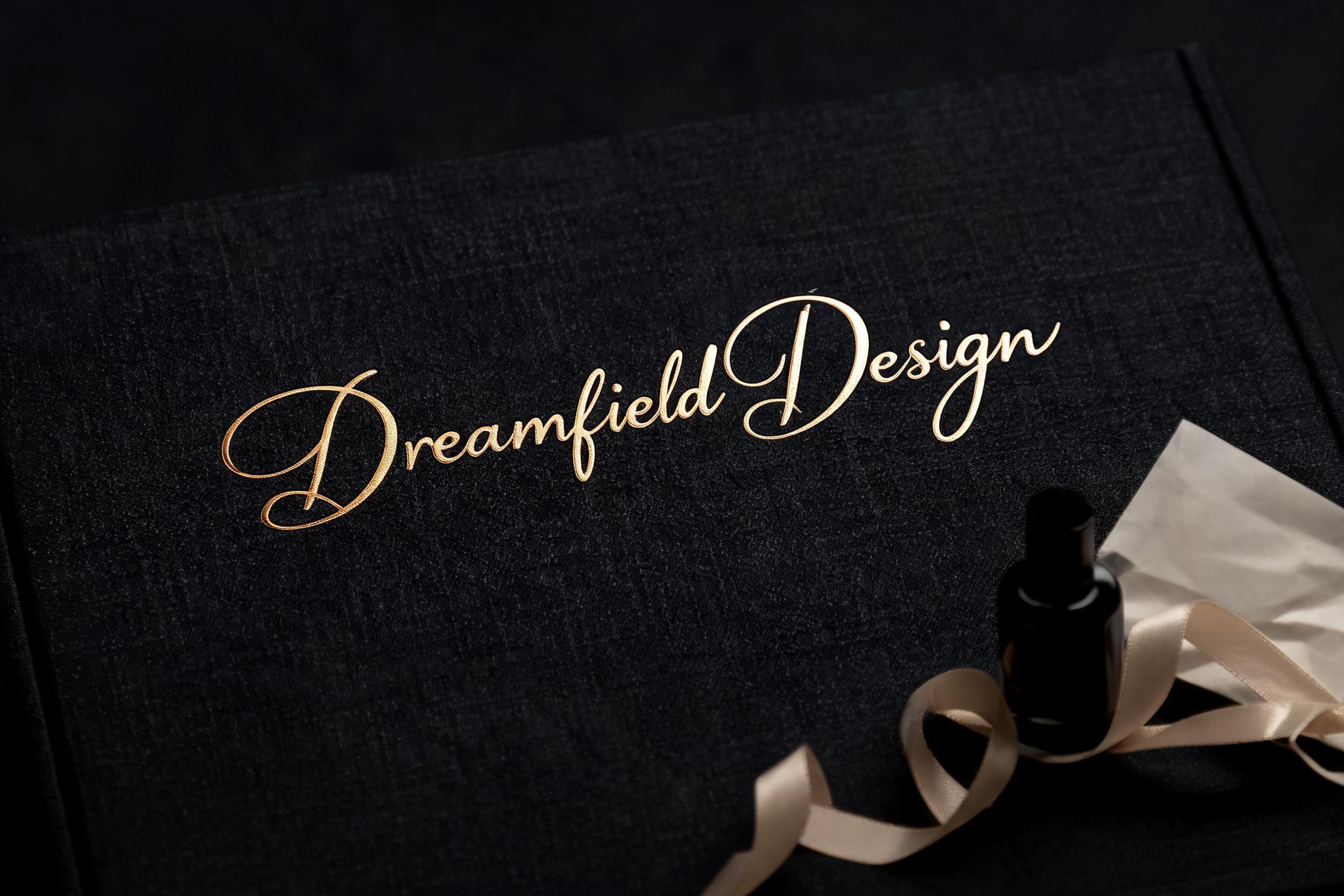 "Dreamfield Design" — Elegant Script text effect