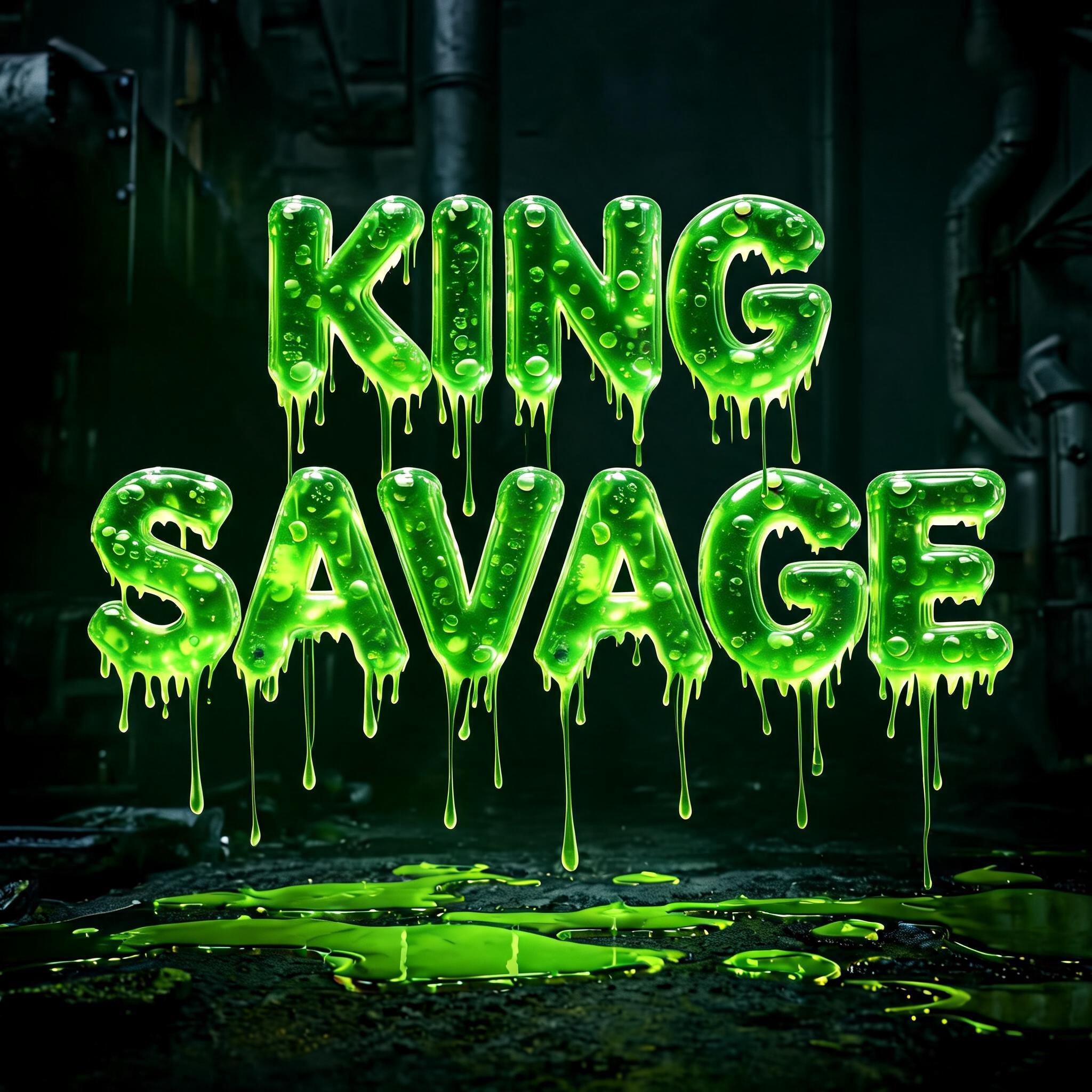 "King Savage" — drip font text effect