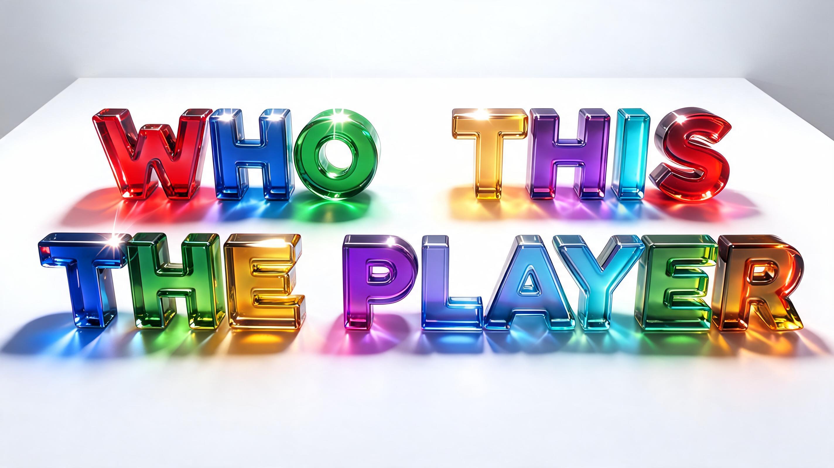 "WHO THIS THE PLAYER " — Glass Color | AI Text Effect Generator
