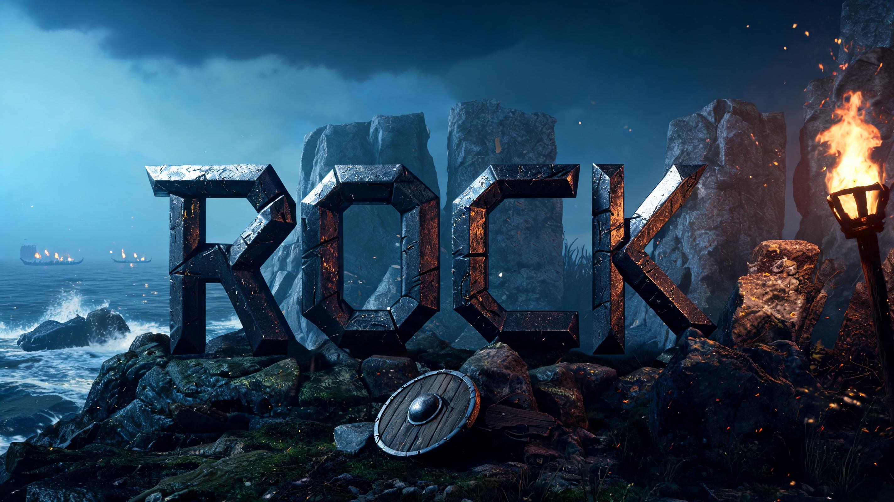 "ROCK 
" — Viking | AI Text Effect Generator