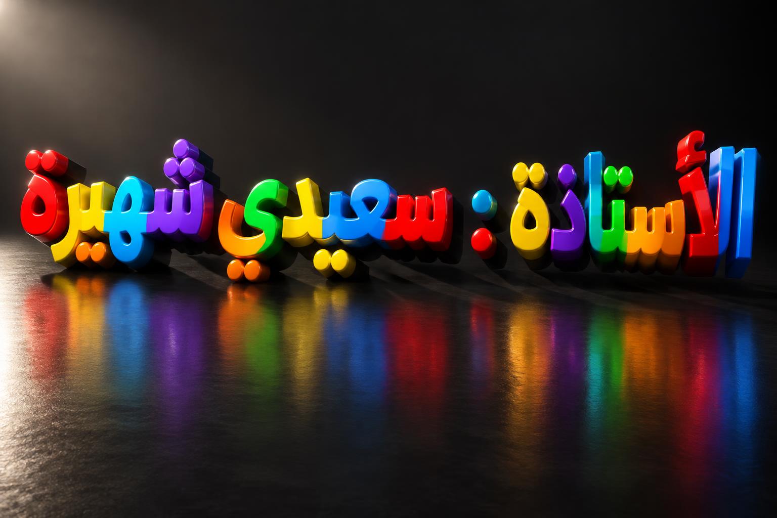 "الأستاذة : سعيدي شهيرة" — 3d Bold | AI Text Effect Generator
