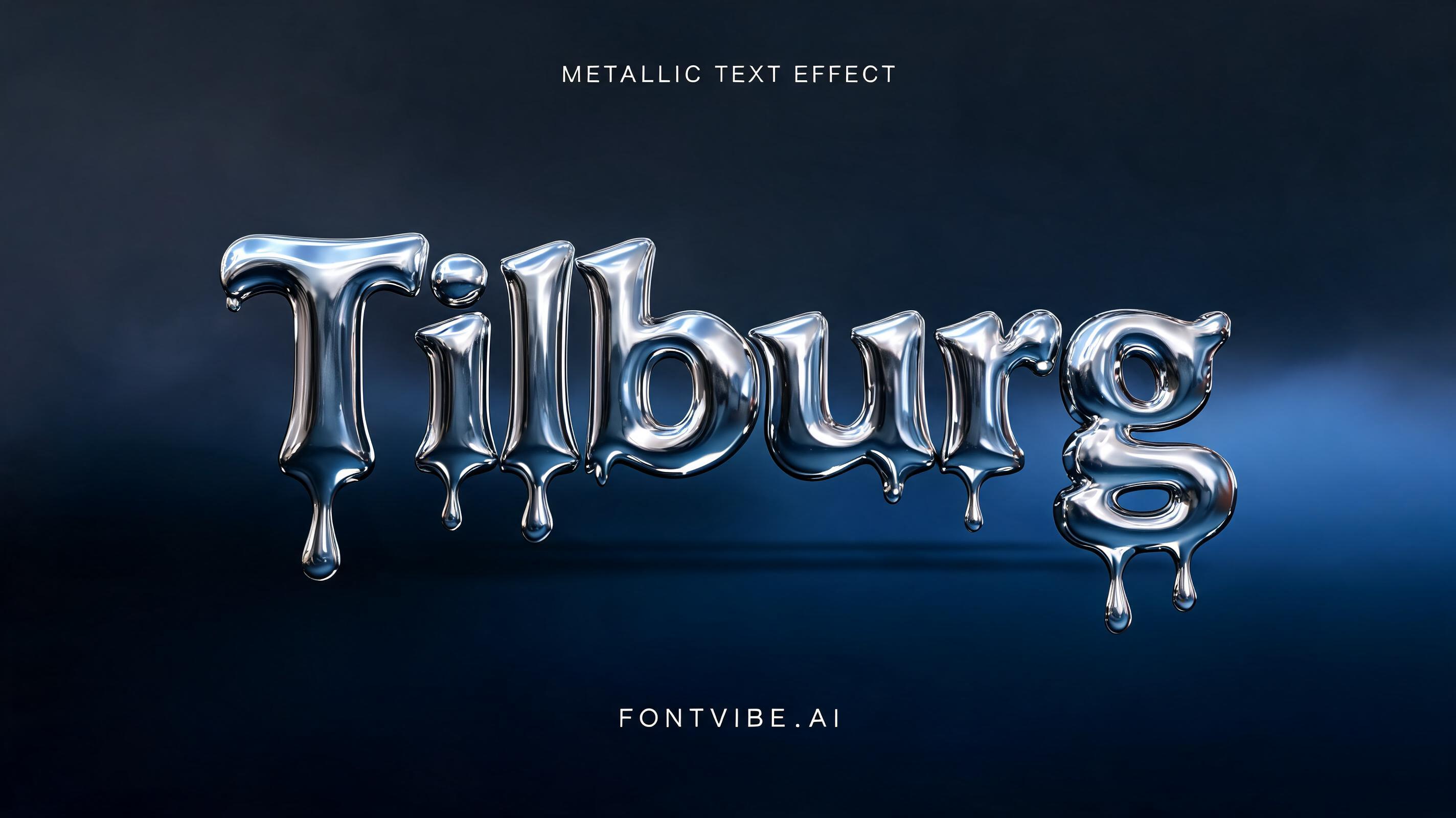 "Tilburg" — Metallic | AI Text Effect Generator