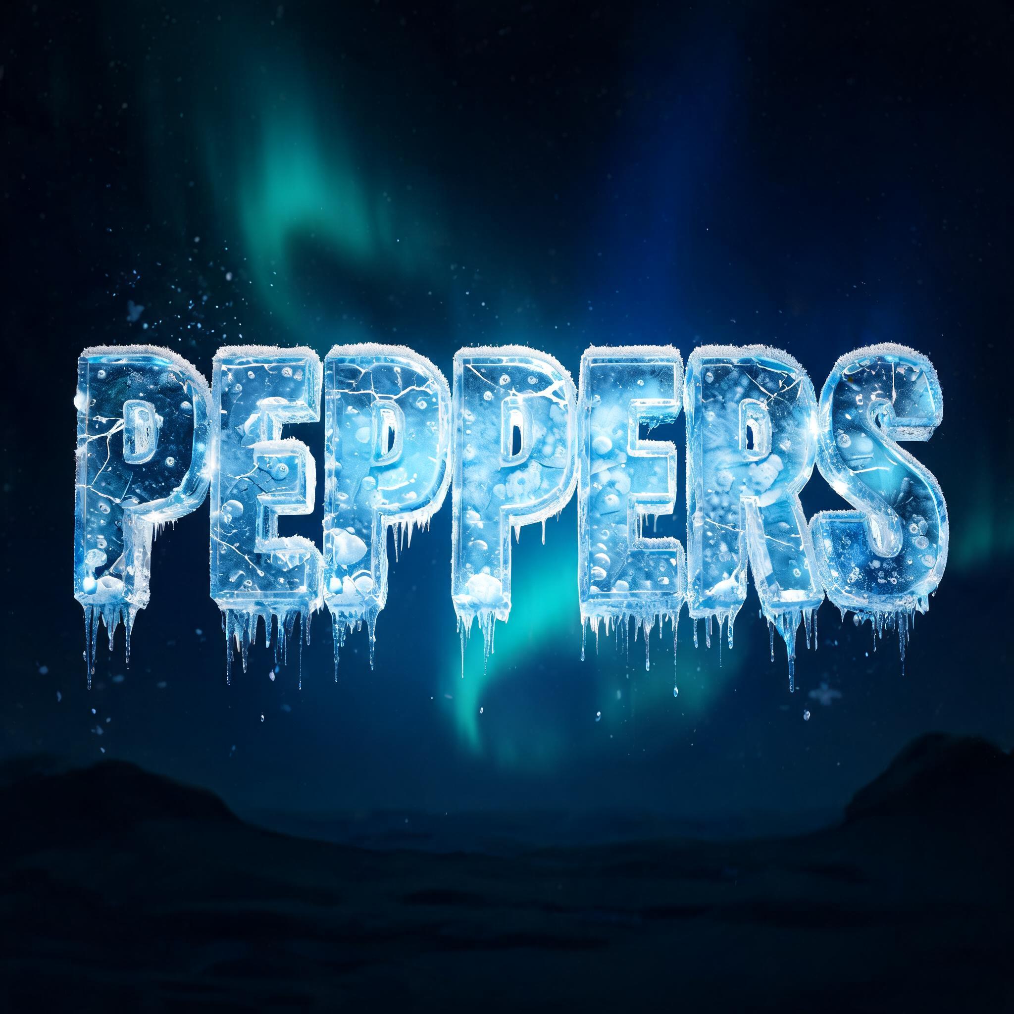 "Peppers" — Glass Frozen | AI Text Effect Generator