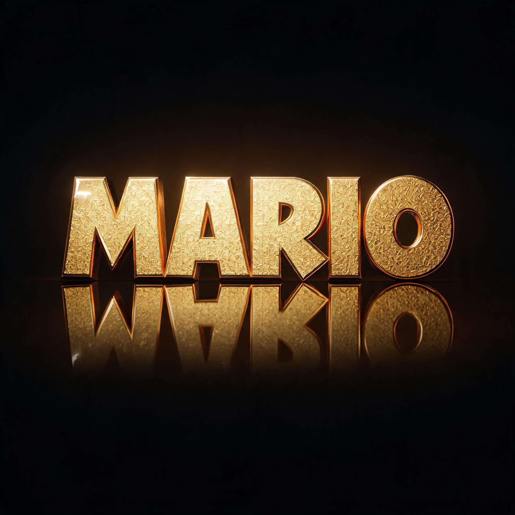 "MARIO" — 3d Bold Gold | AI Text Effect Generator