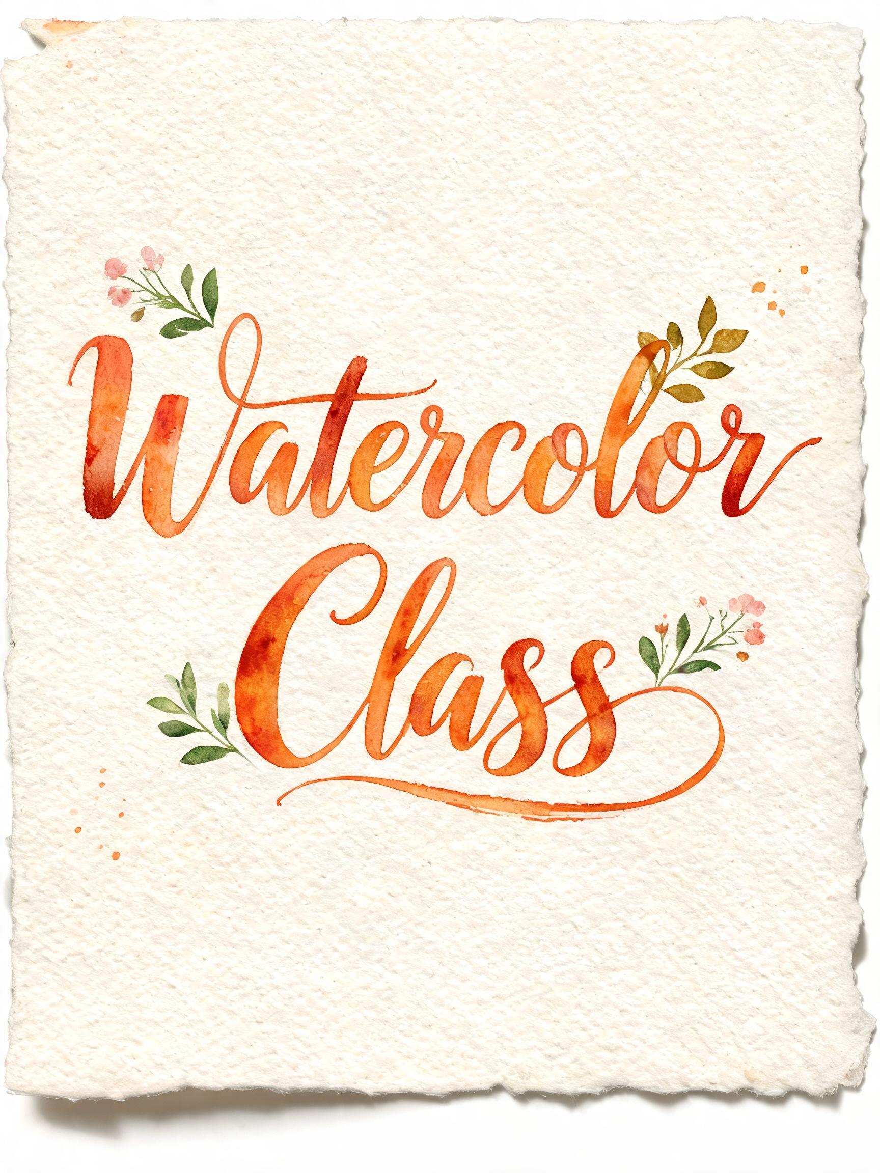 "Watercolor
Class" — Watercolor text effect