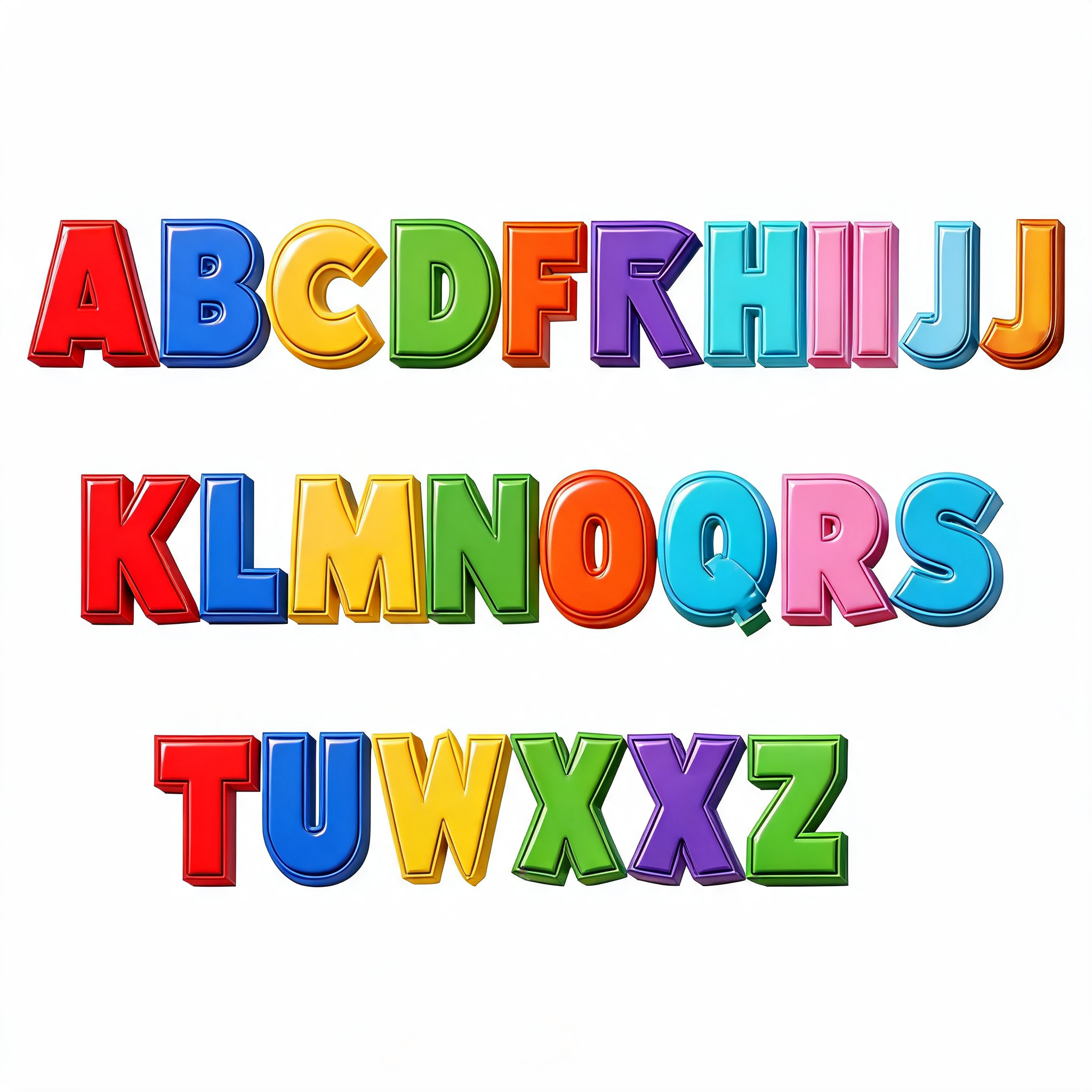 "A B C D E F G H I J
K L M N O P Q R S
T U V W X Y Z" — 3d Bold | AI Text Effect Generator