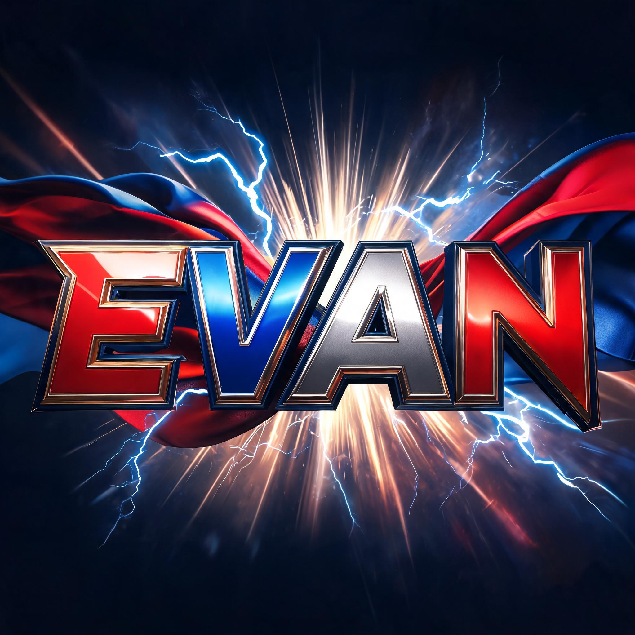 "EVAN" — Superhero | AI Text Effect Generator