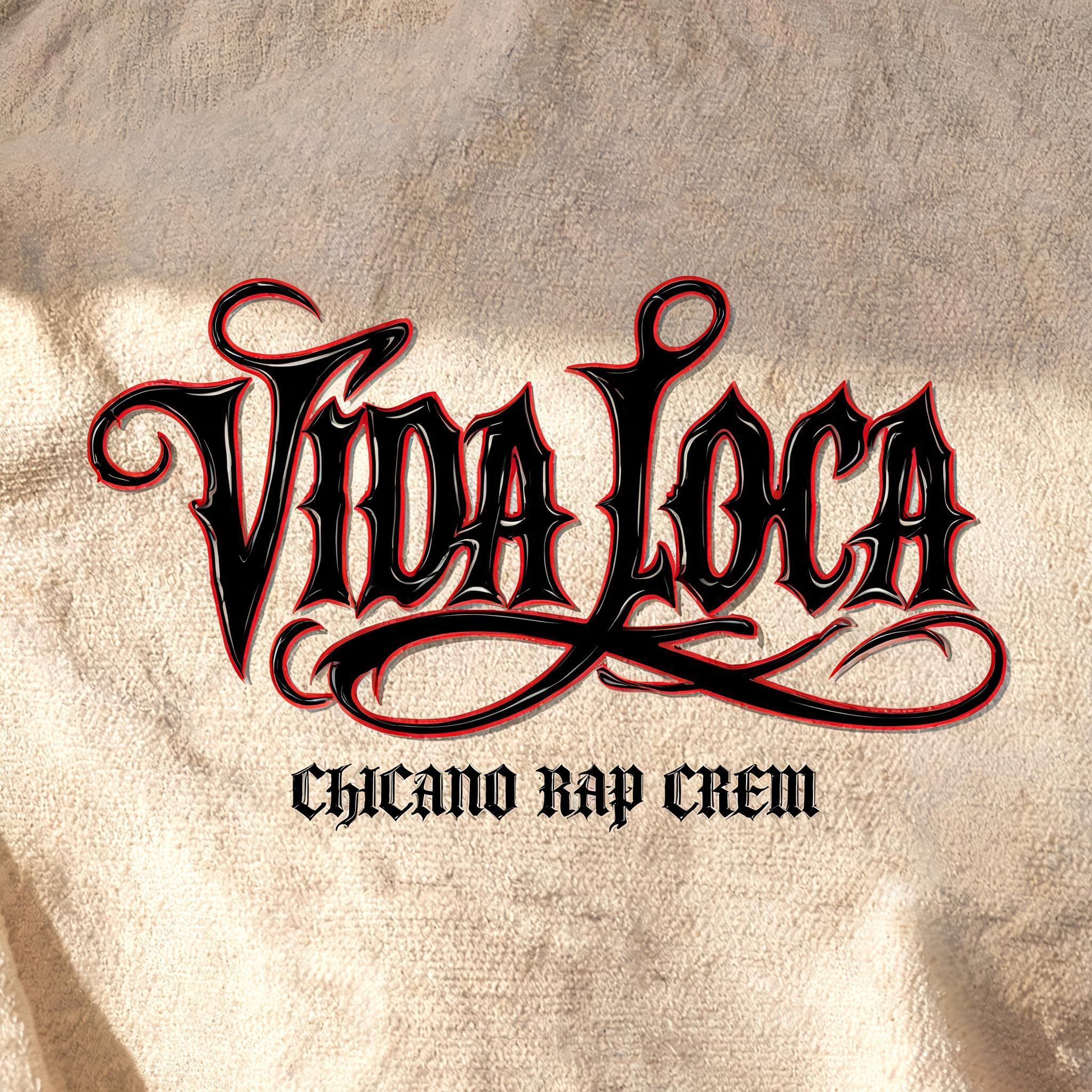 "Make merch print for the chicano rap group Vida Loca" — Chicano text effect
