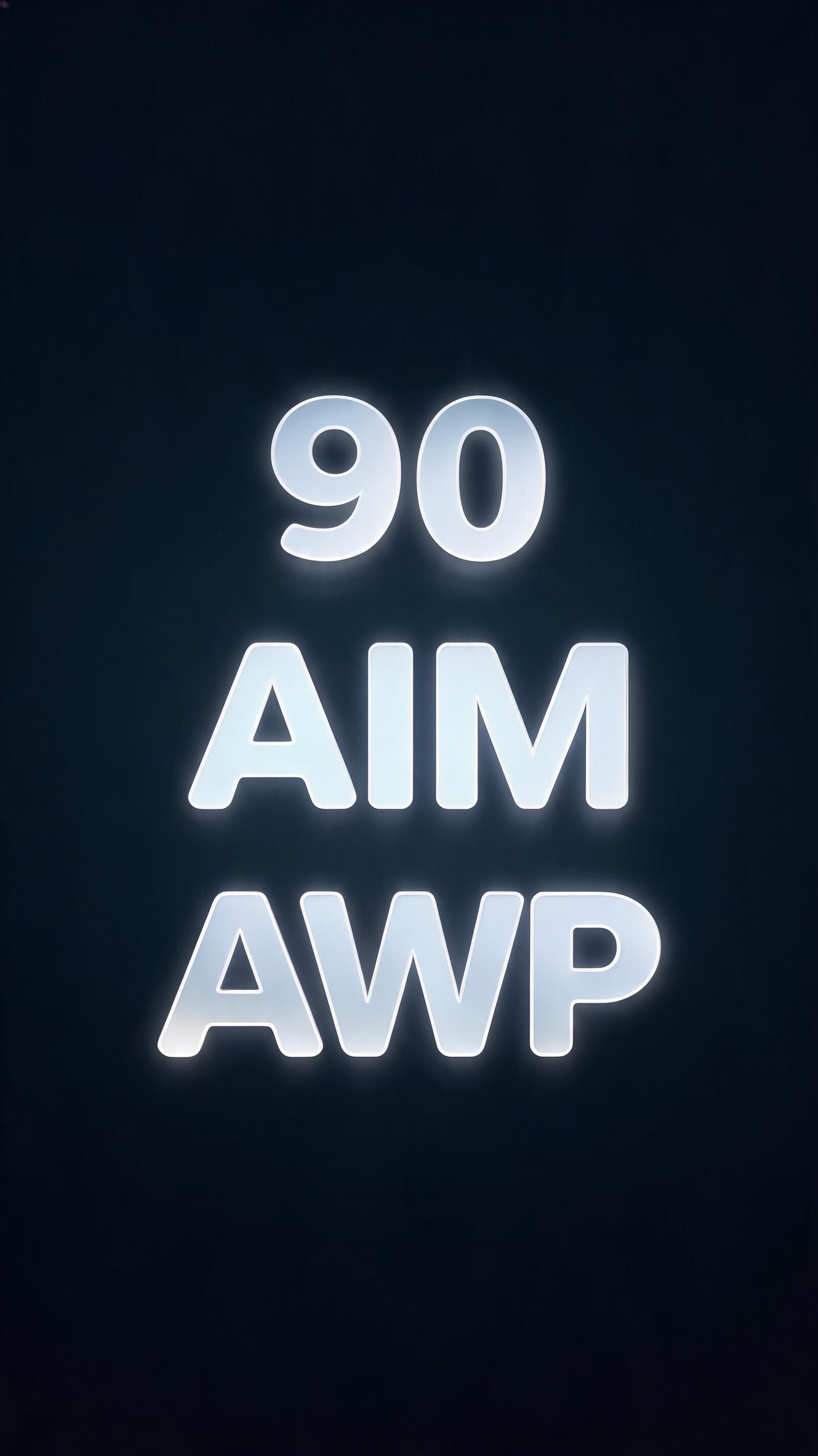 "90 AIM AWP" — Glass Morphism | AI Text Effect Generator