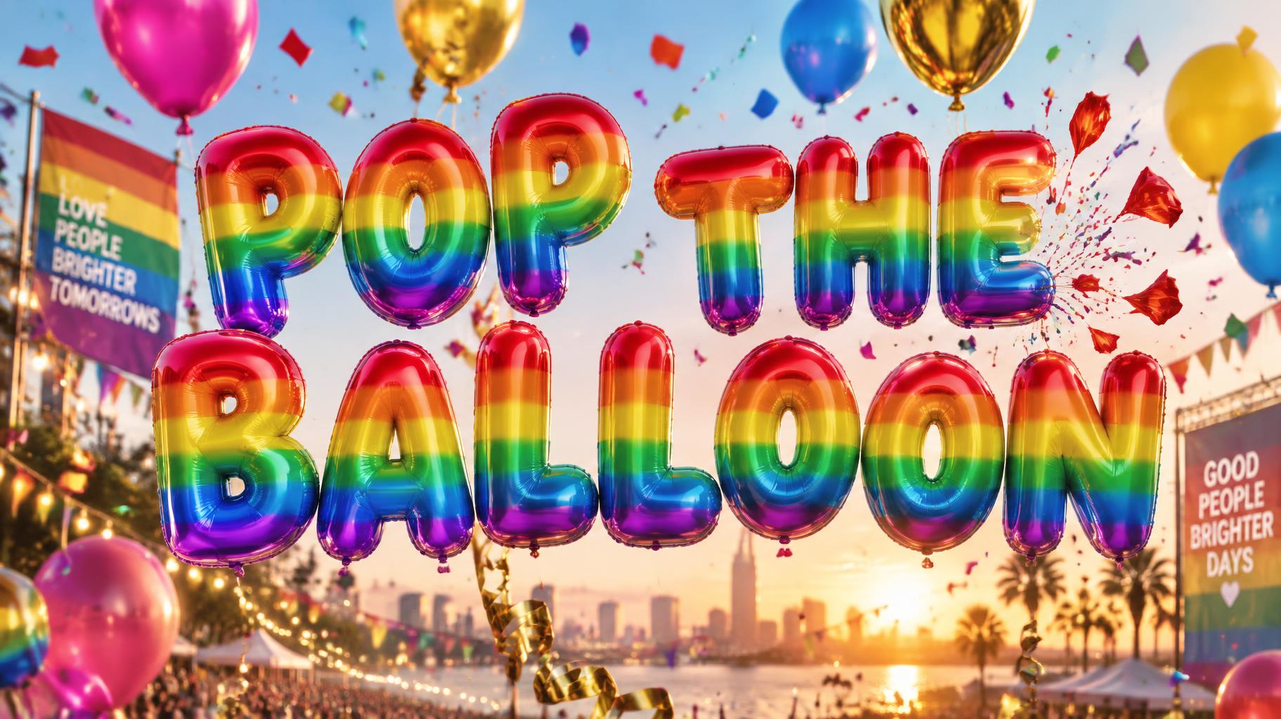 "POP THE BALLOON" — Rainbow | AI Text Effect Generator