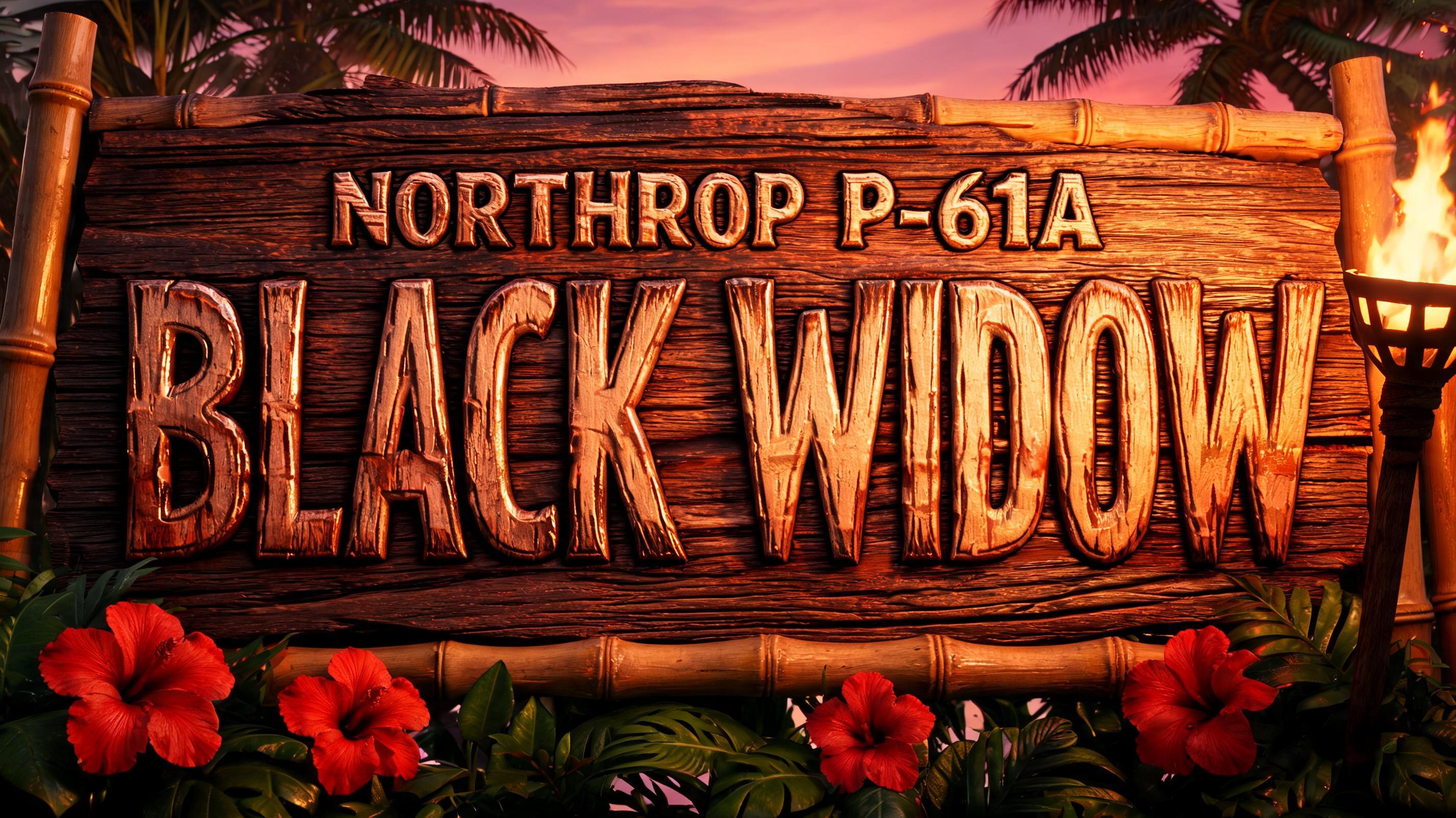"NORTHROP P-61A BLACK WIDOW" — Hawaiian | AI Text Effect Generator