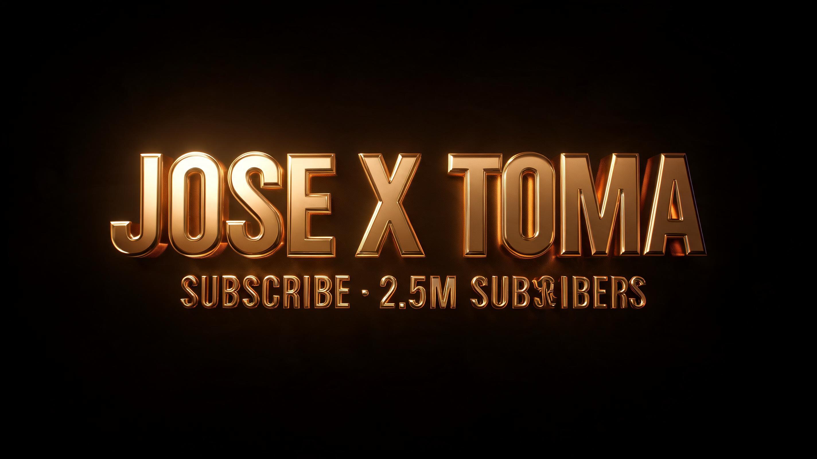 "JOSE X TOMA" — 3d Bold Gold | AI Text Effect Generator