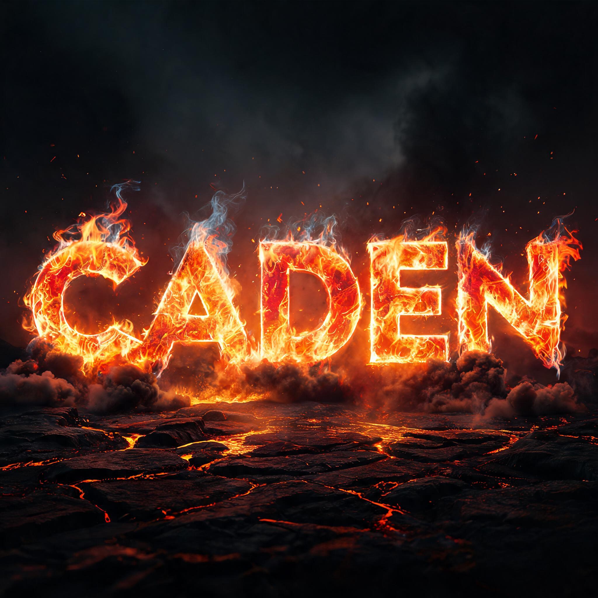 "𝐂𝐀𝐃𝐄𝐍" — Fire Smoke | AI Text Effect Generator
