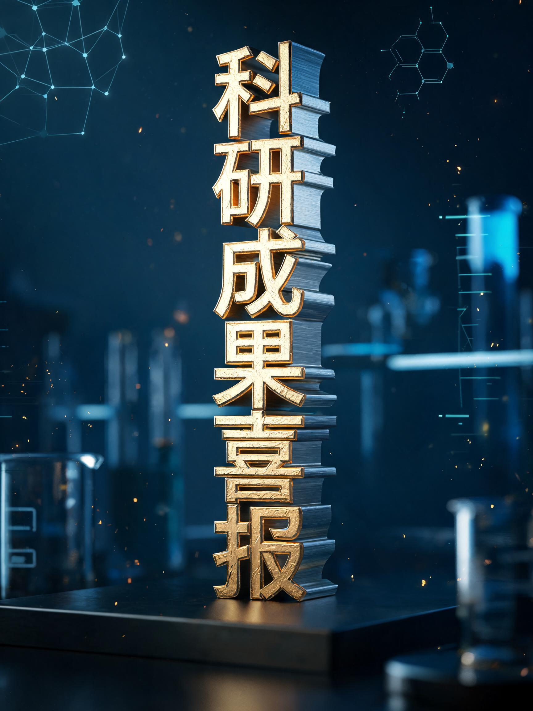 "科研成果喜报" — Metallic | AI Text Effect Generator