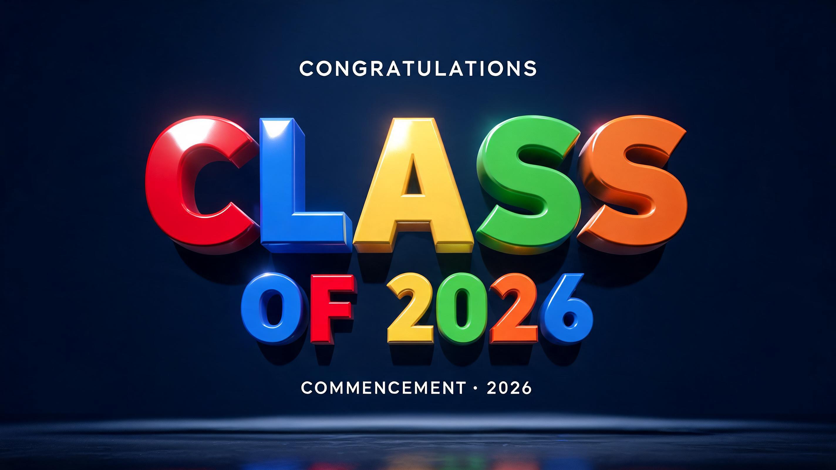 "Design bold block letters reading Class of 2026 for our banner" — 3d Bold | AI Text Effect Generator