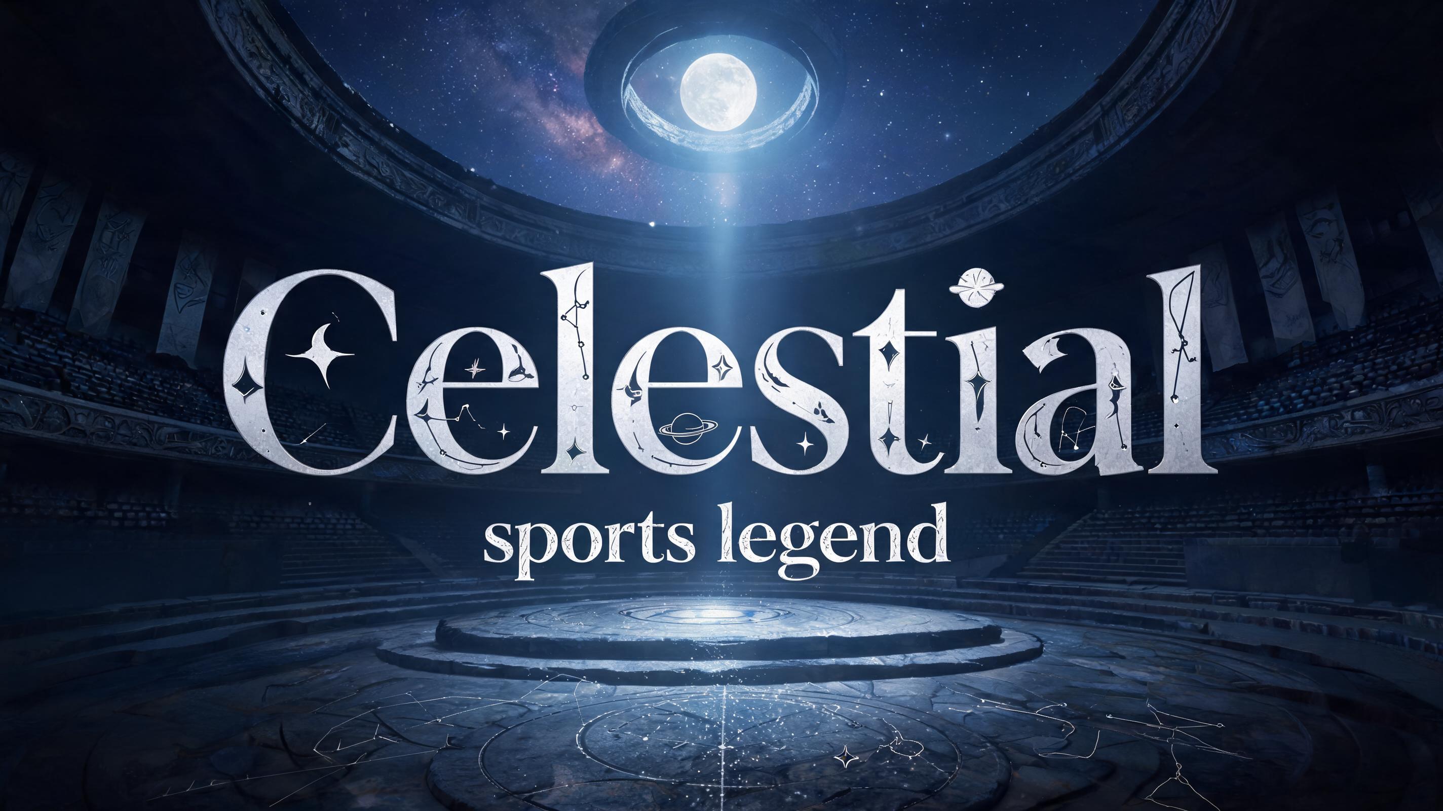"Celestial sports legend " — Celestial Symbol text effect