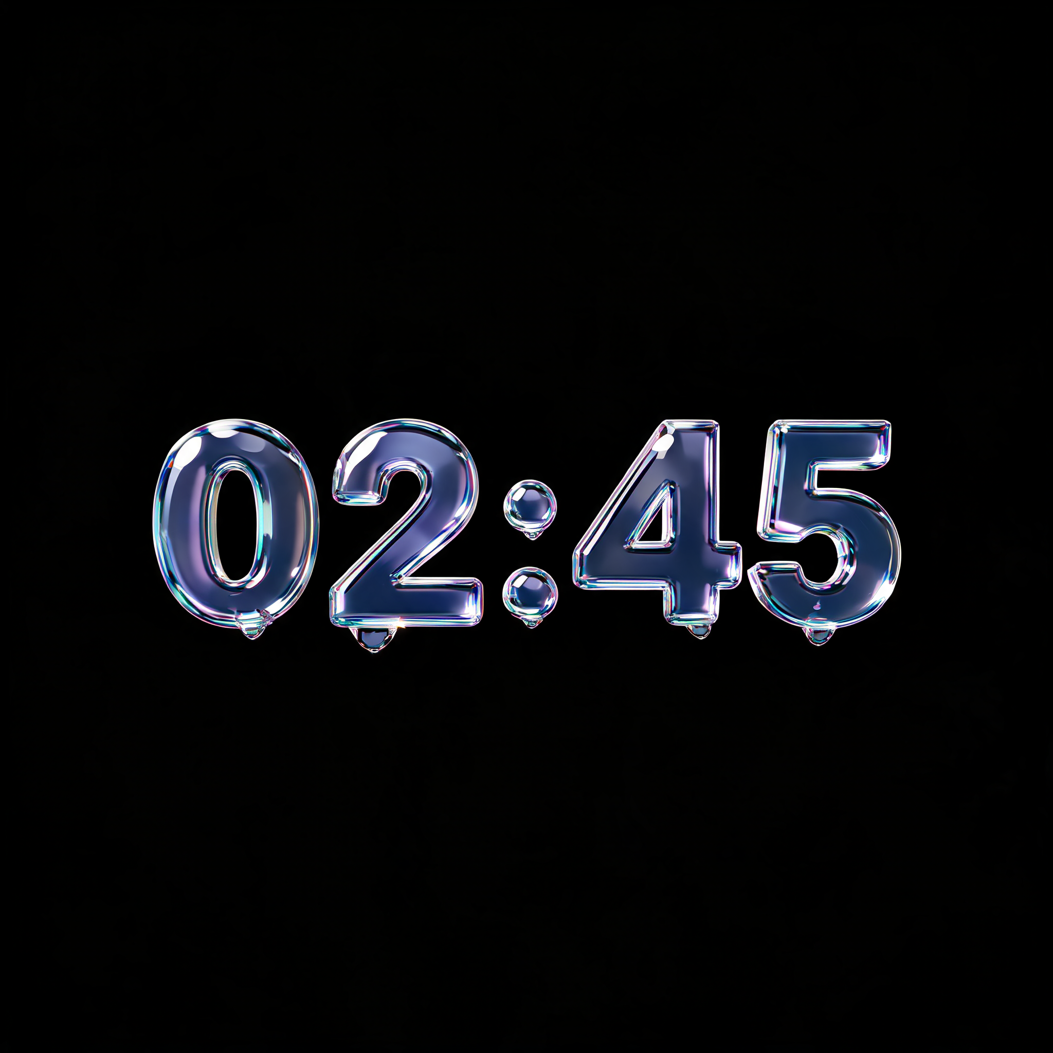 "02:45" — Glass | AI Text Effect Generator