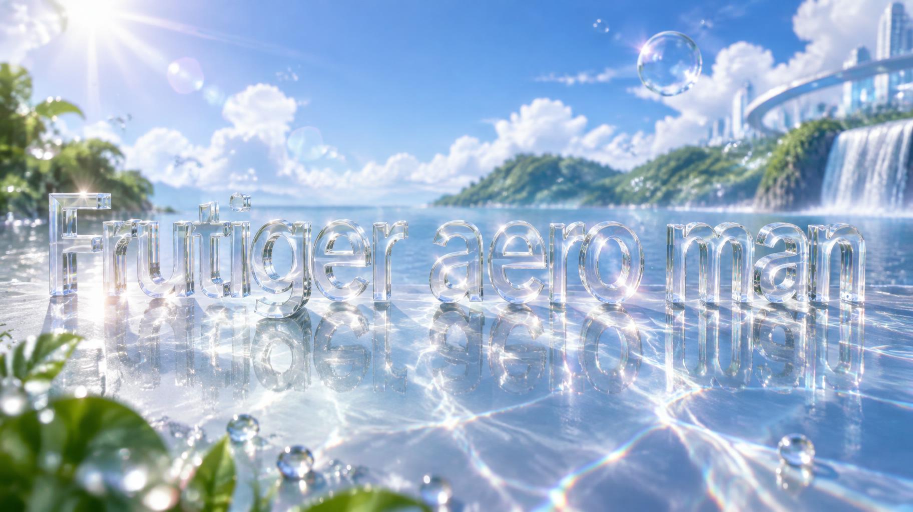 "Frutiger aero man" — Glass | AI Text Effect Generator