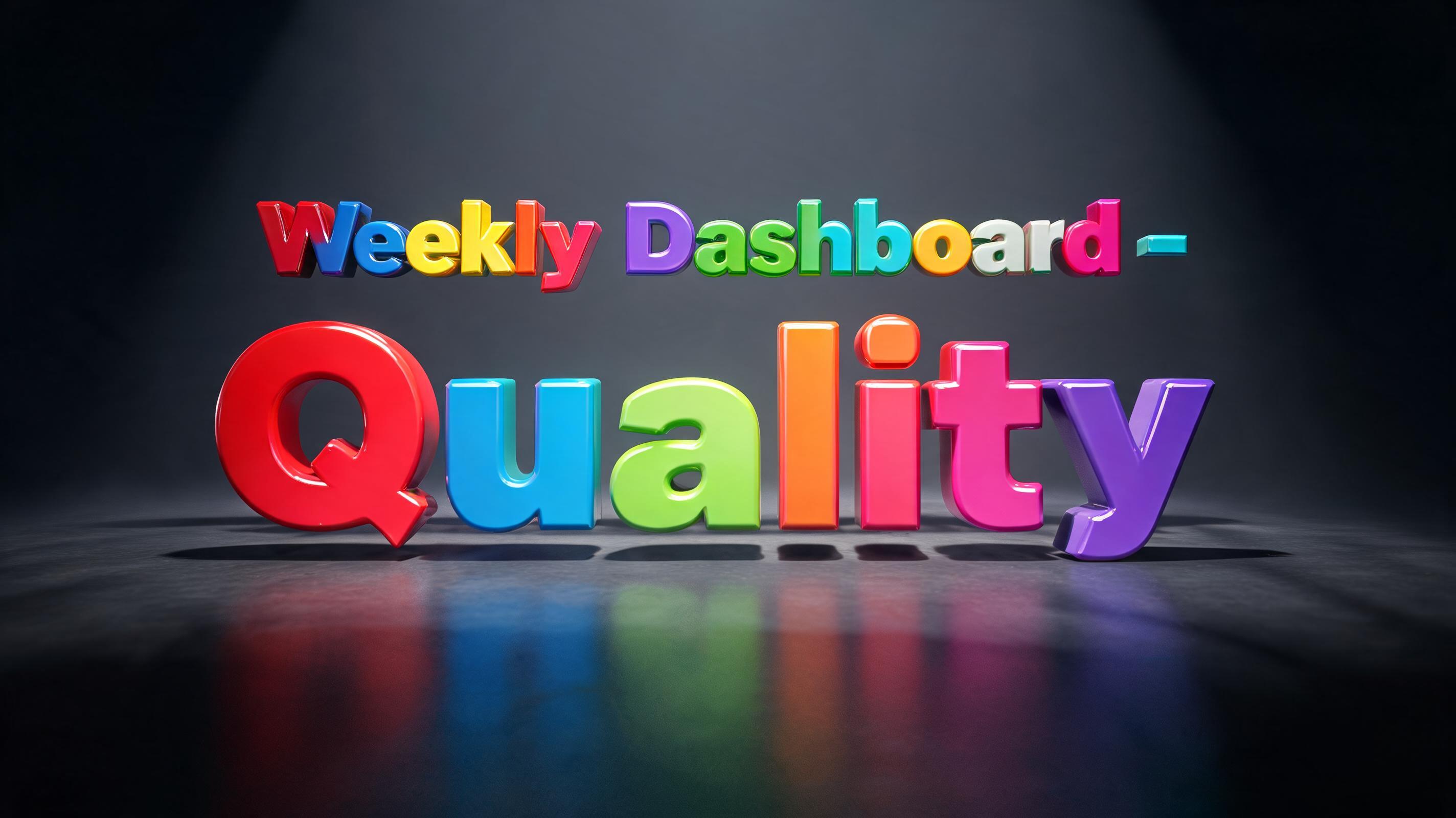 "Weekly Dashboard - Quality" — 3d Bold | AI Text Effect Generator