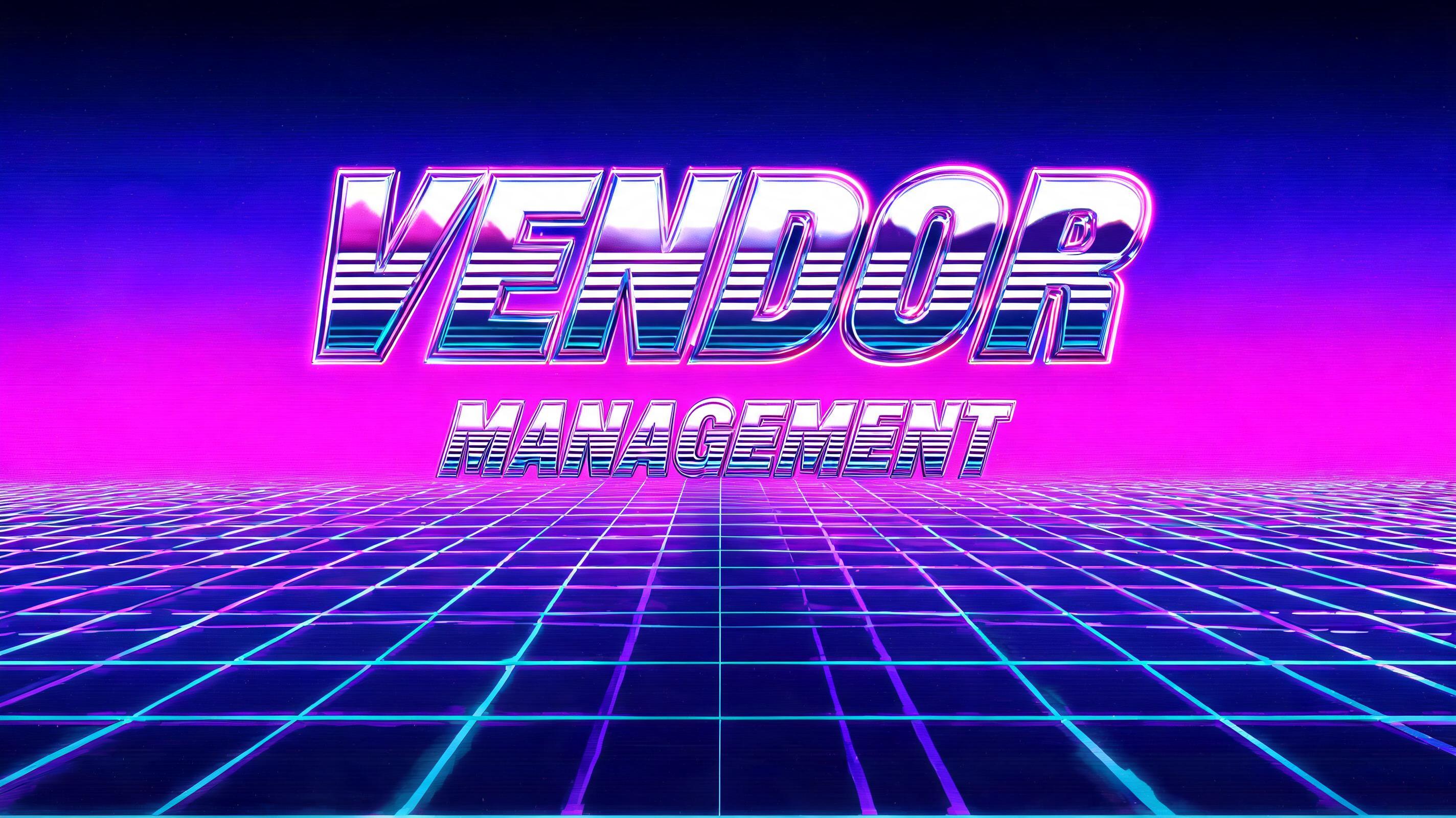 "Vendor Management" — Neon 80s | AI Text Effect Generator