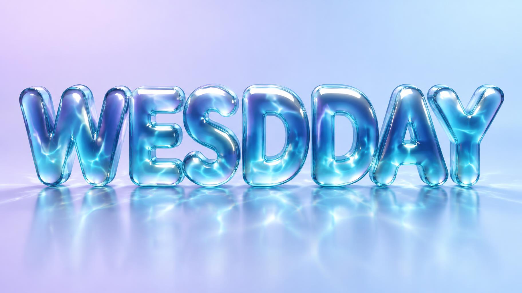 "WESDDAY" — Glass Liquid | AI Text Effect Generator