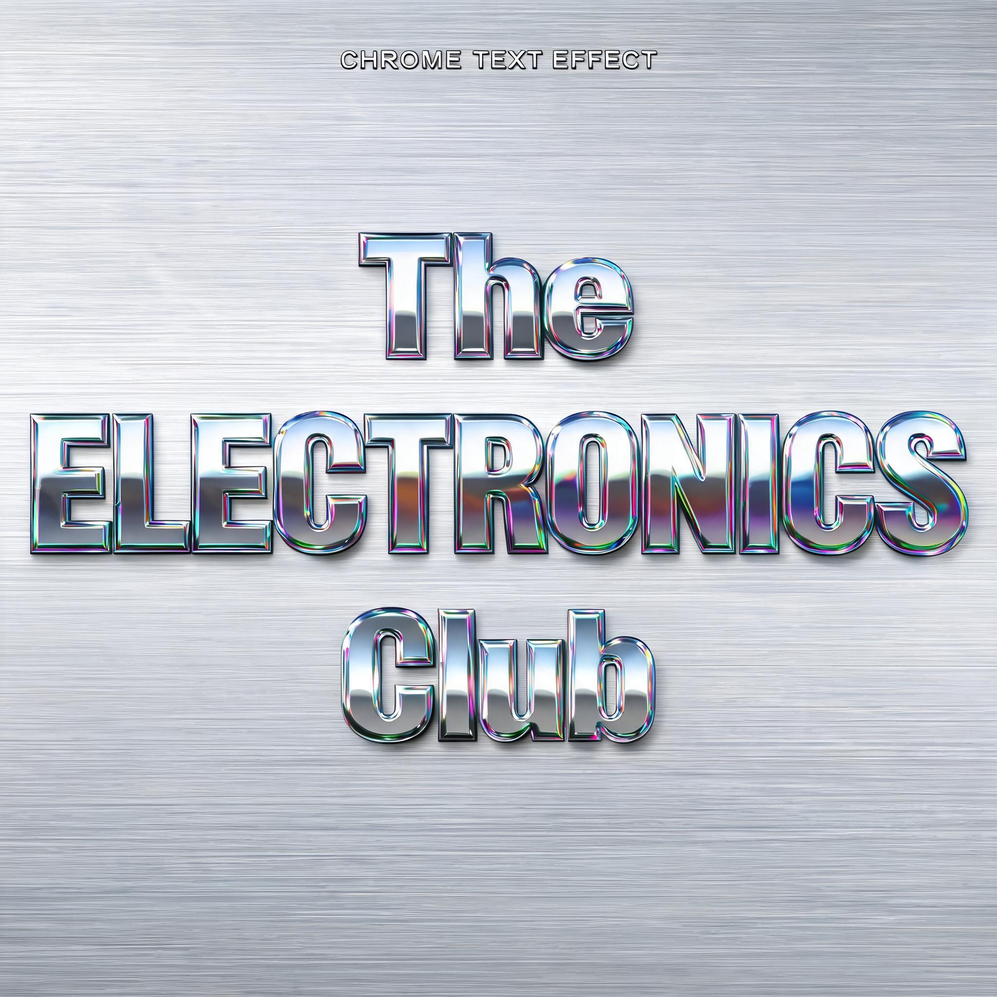 "The
Electronics
Club" — Y2k Chrome | AI Text Effect Generator