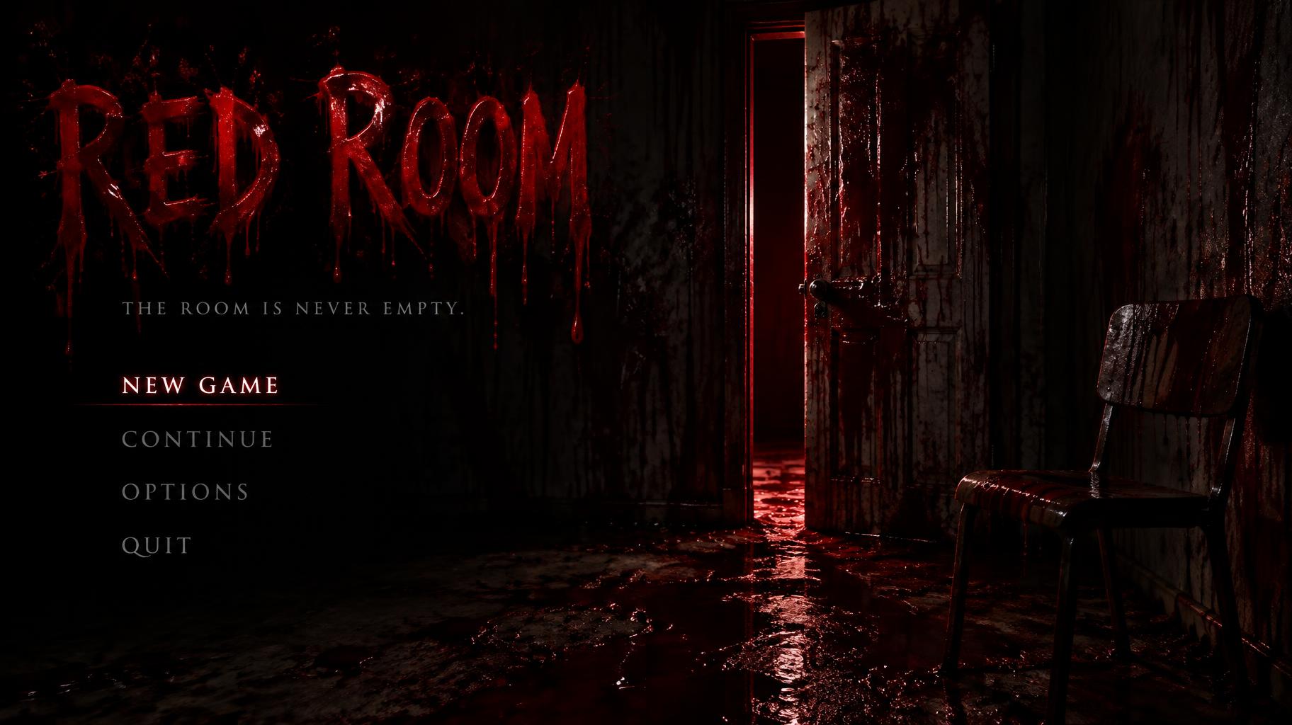 "RED ROOM
THE ROOM IS NEVER EMPTY.
NEW GAME
CONTINUE
OPTIONS
QUIT" — Drip Font Blood | AI Text Effect Generator