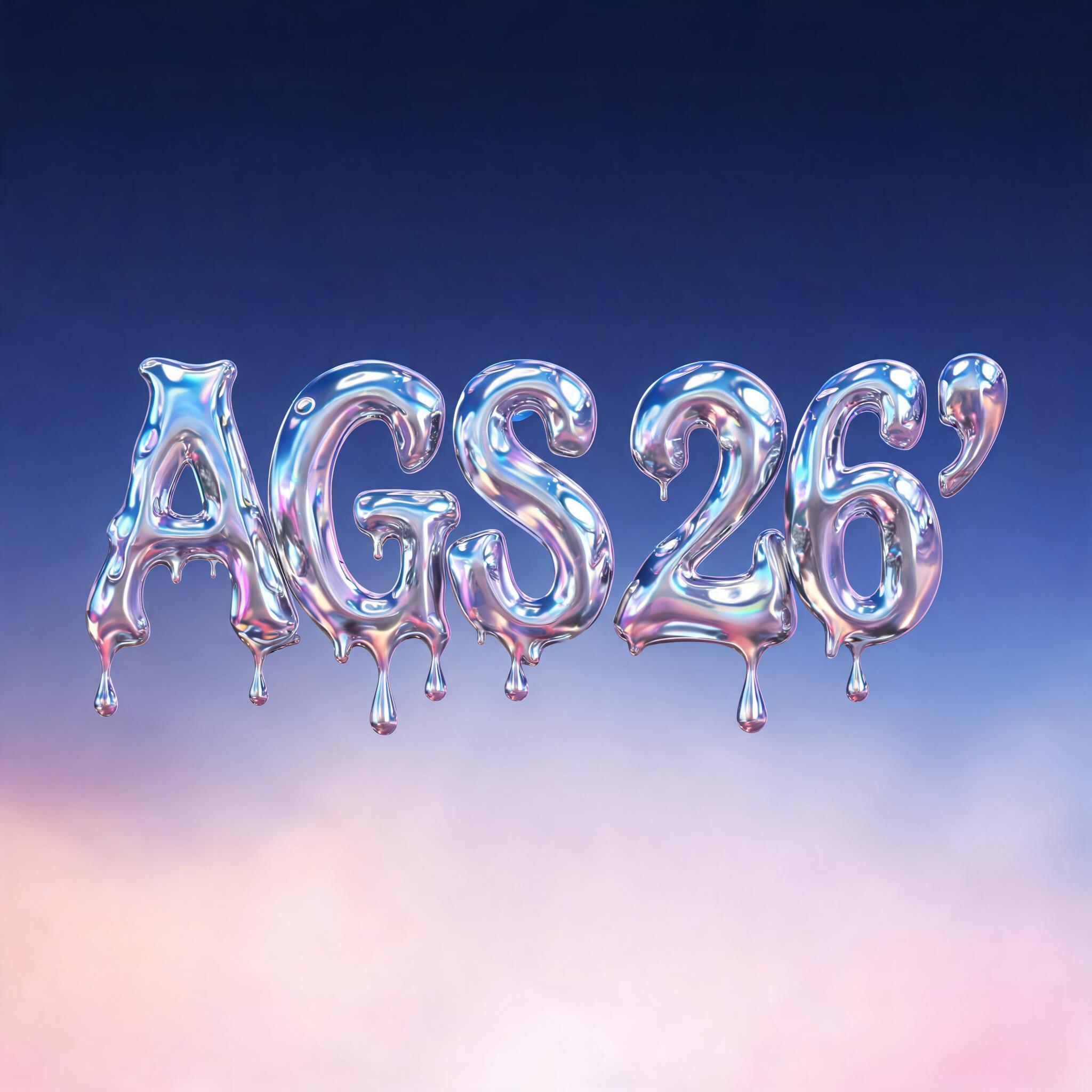 "AGS 26'" — Y2k Liquid | AI Text Effect Generator