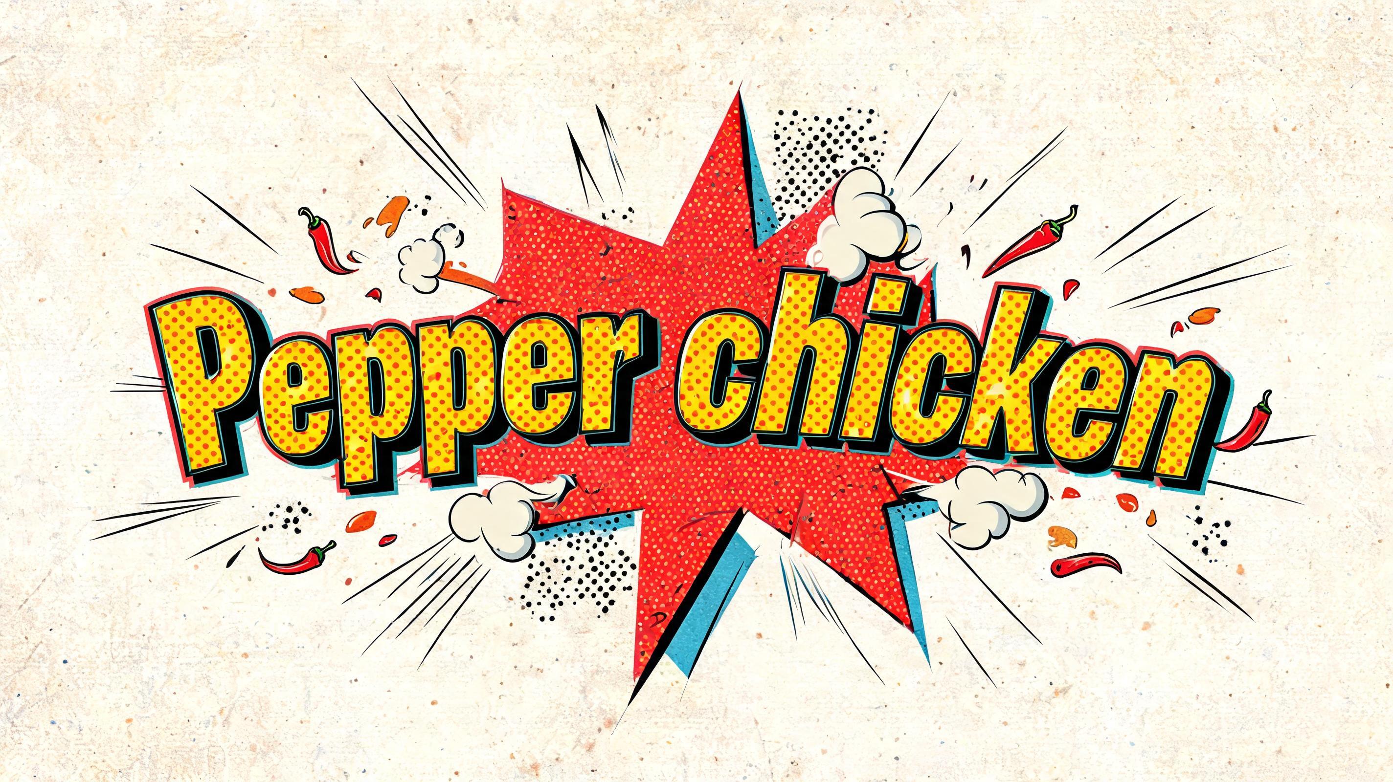 "Pepper chicken " — Comic Book | AI Text Effect Generator